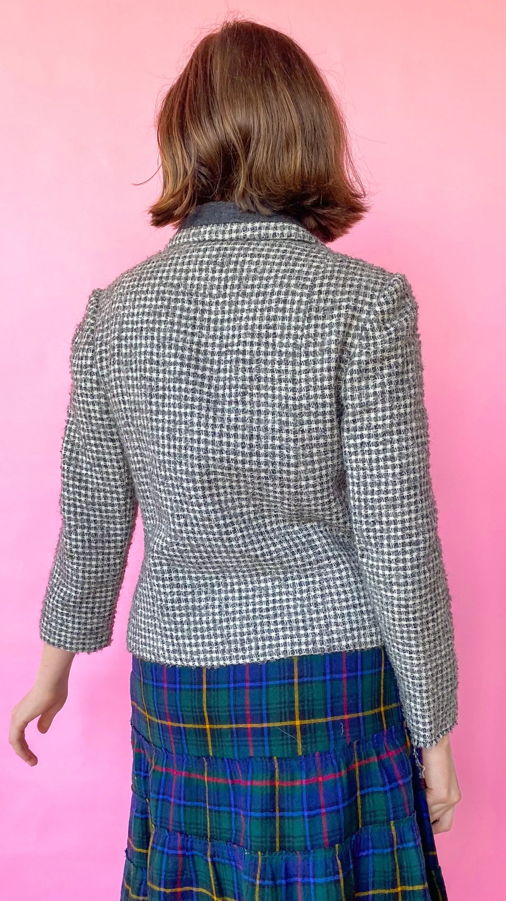 1950s Gray Tweed Jacket, sz. S/M