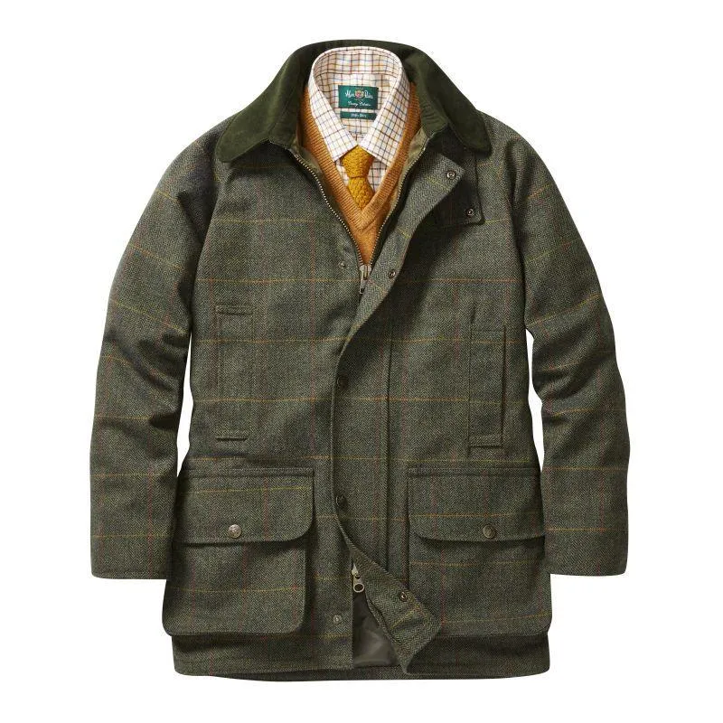 Alan Paine Rutland Tweed Mens Shooting Coat - Seaweed