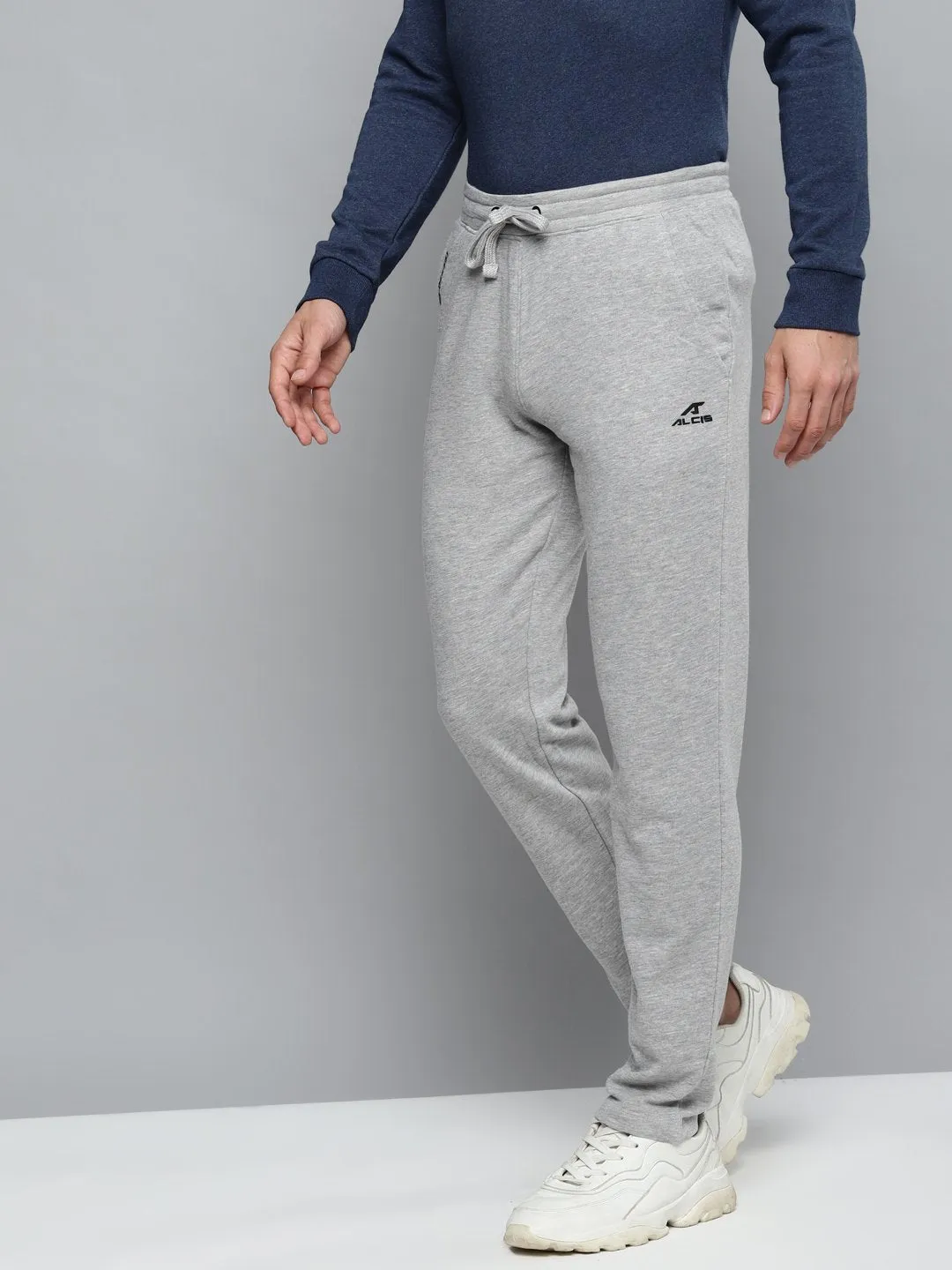 Alcis Men Grey Melange Solid Joggers