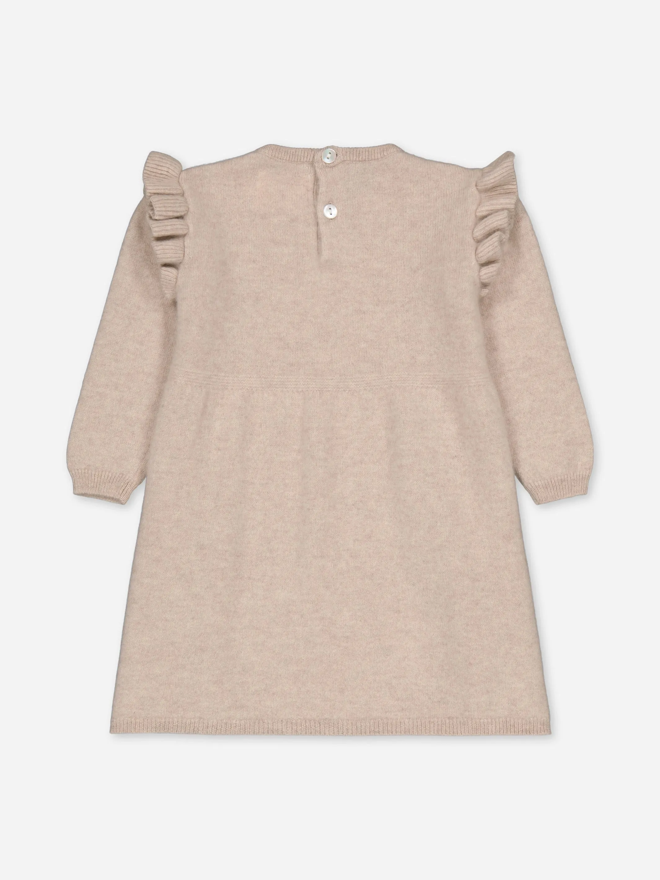 BABY RUFFLED DRESS BEIGE