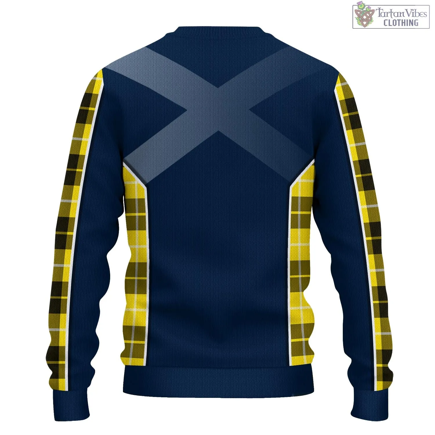 Barclay Dress Modern Tartan Knitted Sweatshirt with Family Crest and Scottish Thistle Vibes Sport Style