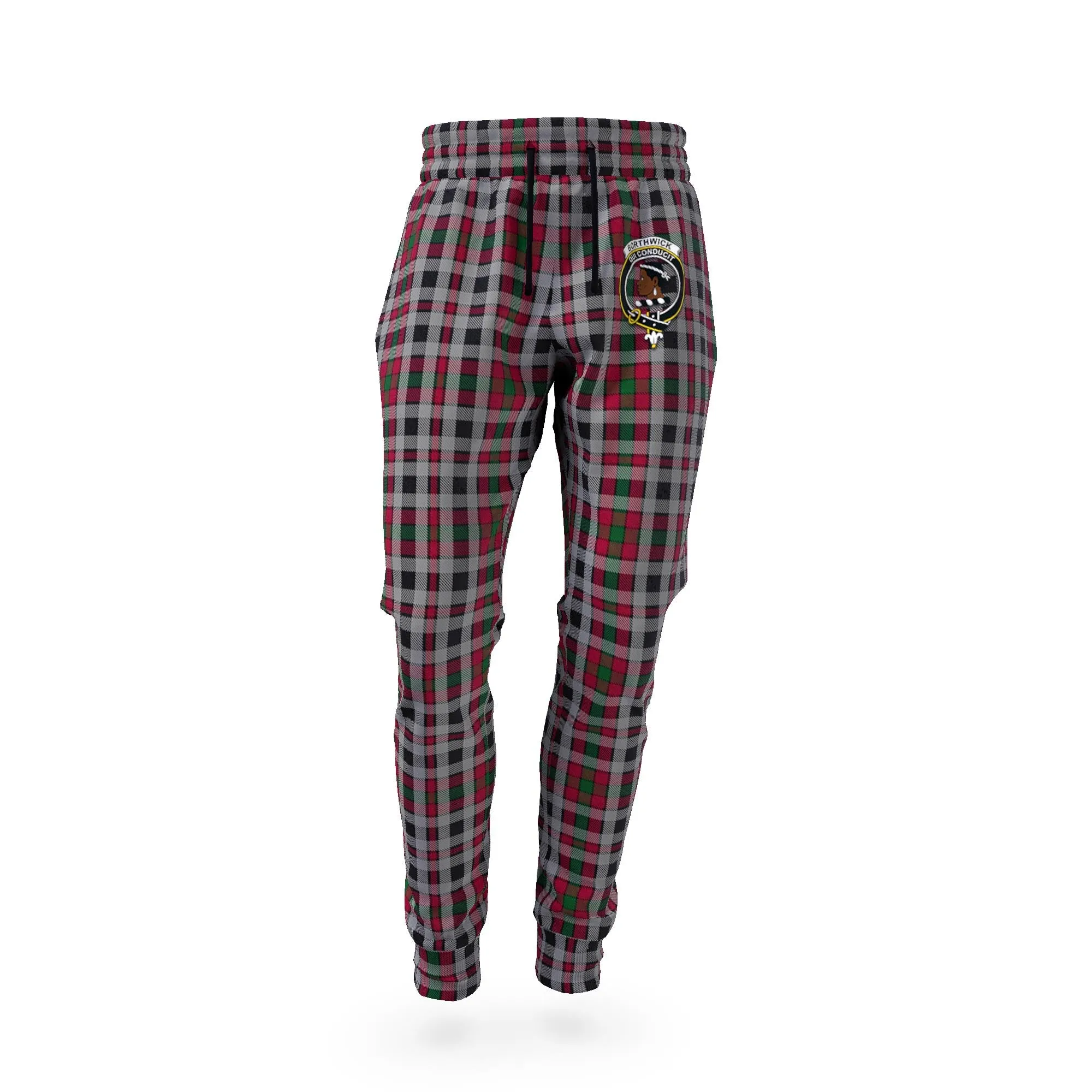 Borthwick Tartan Joggers Pants with Family Crest
