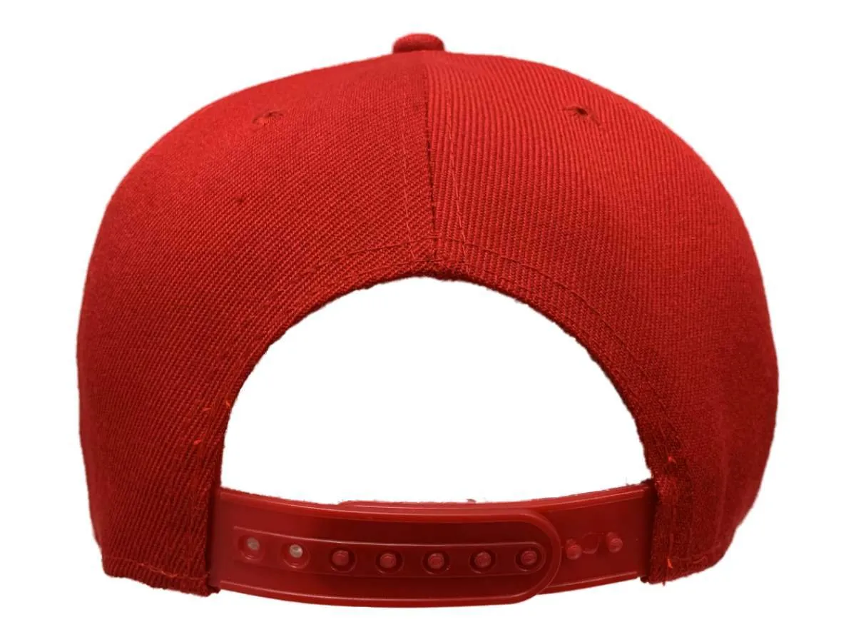 Boss XM Red & White Structured Adjustable Snapback Flat Bill Hat Cap