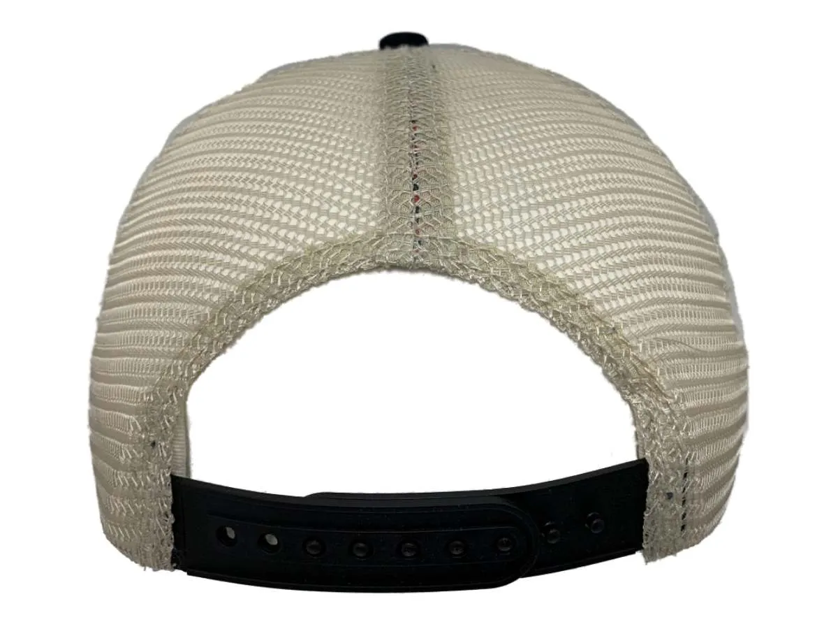 Chevron Gas Station Retro Brand Navy Distressed Mesh Snapback Hat Cap