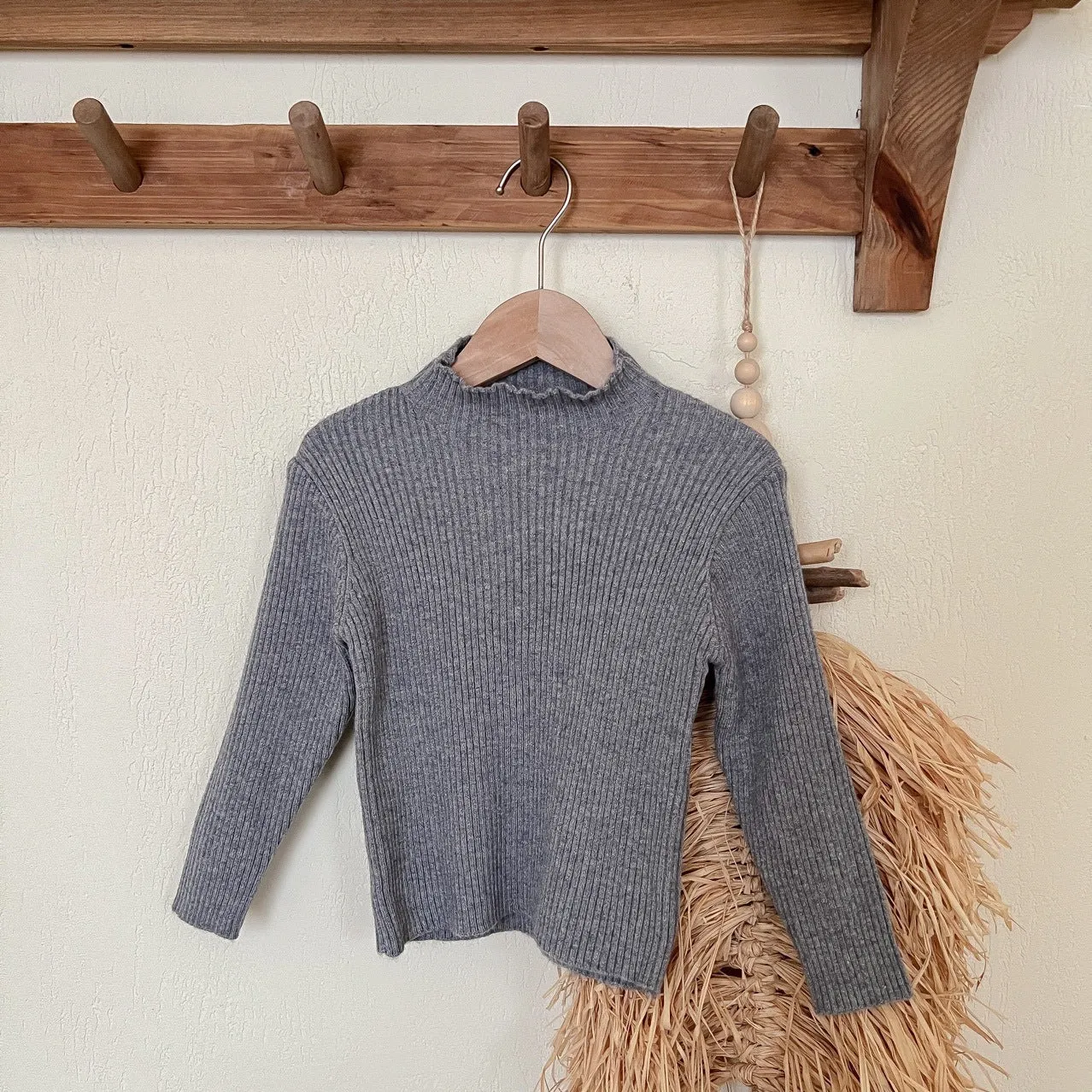 Children's Sweater 2024 Winter New Children's Solid Color Versatile Bottom Sweater Boys and Girls Warm High Neck Bottom