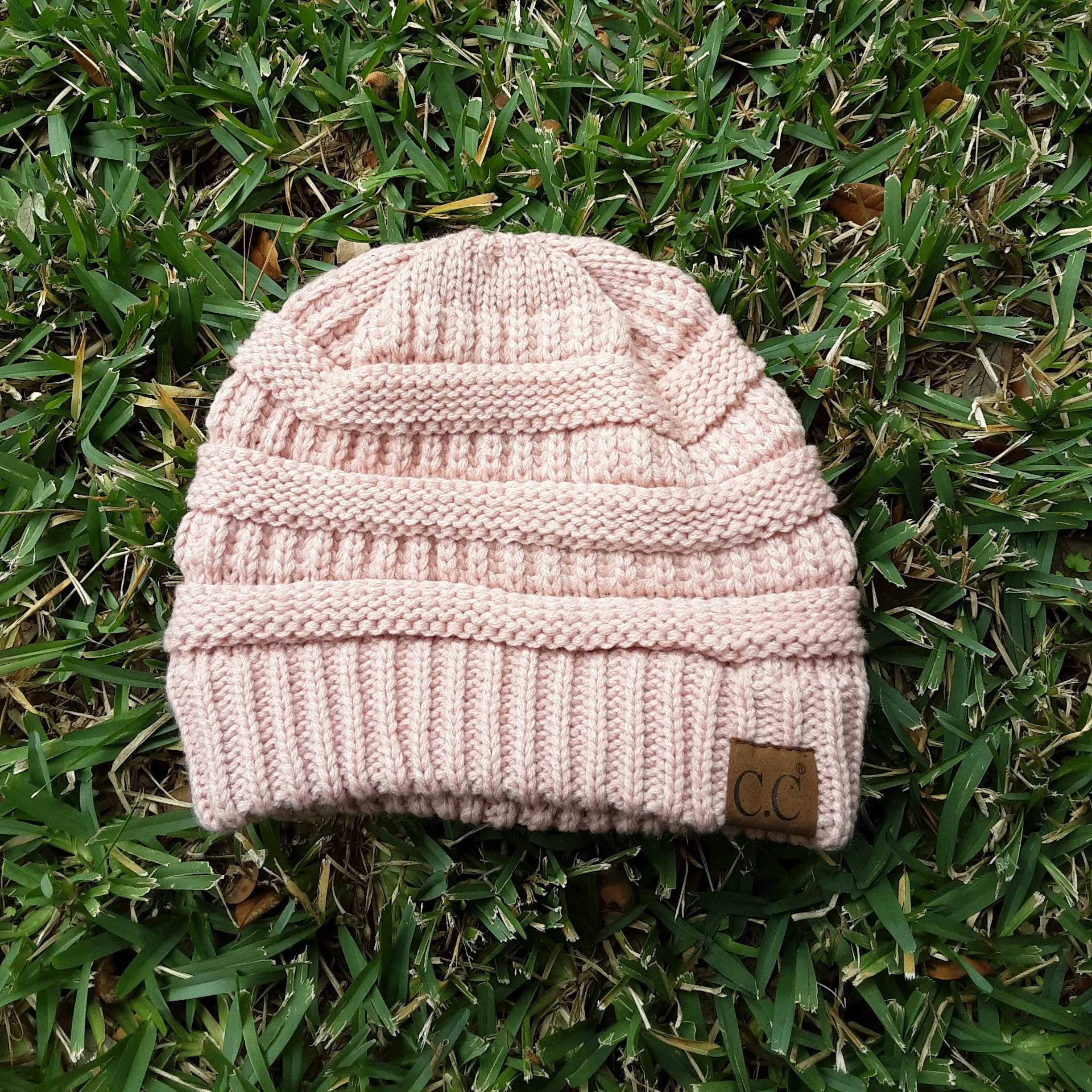 Embroidery Mardi Gras Fleur De Lis Cable Knit Beanie Hat