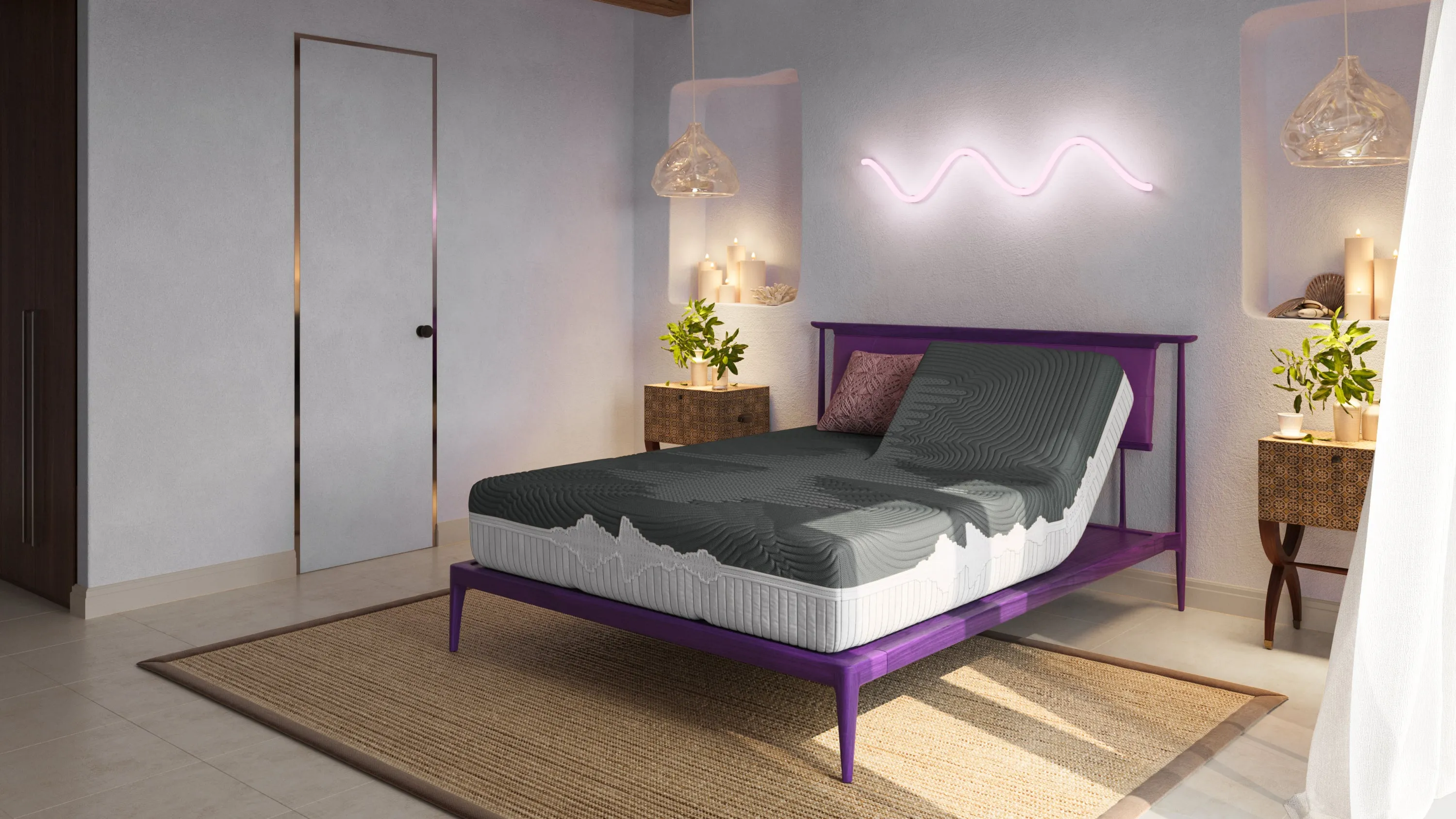 GoodVibeSleep Ease Flex Head Mattress and Adjustable Base - Queen