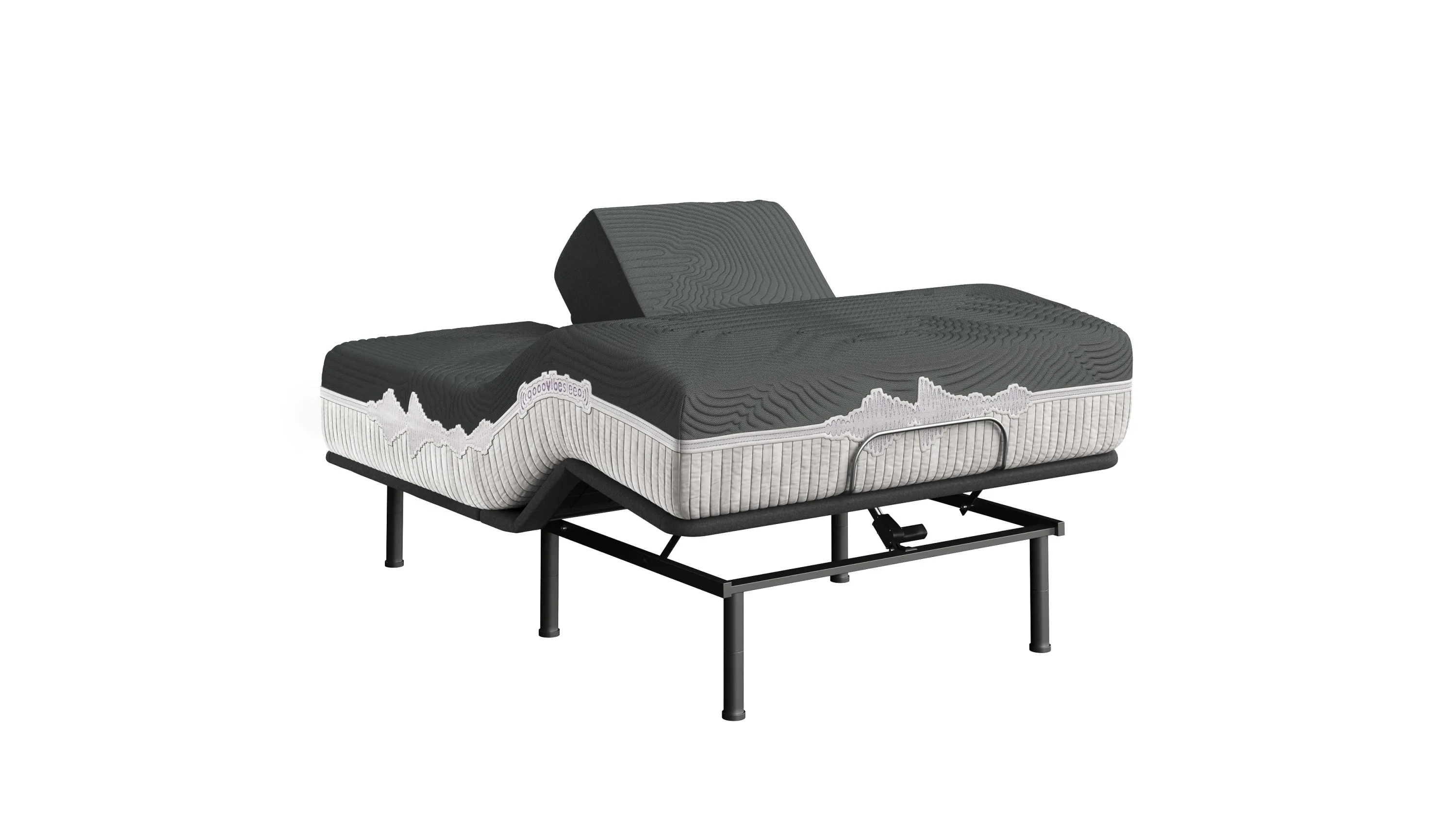 GoodVibeSleep Soothe Flex Head Mattress and Adjustable Base Comfort Ensemble, Queen Size