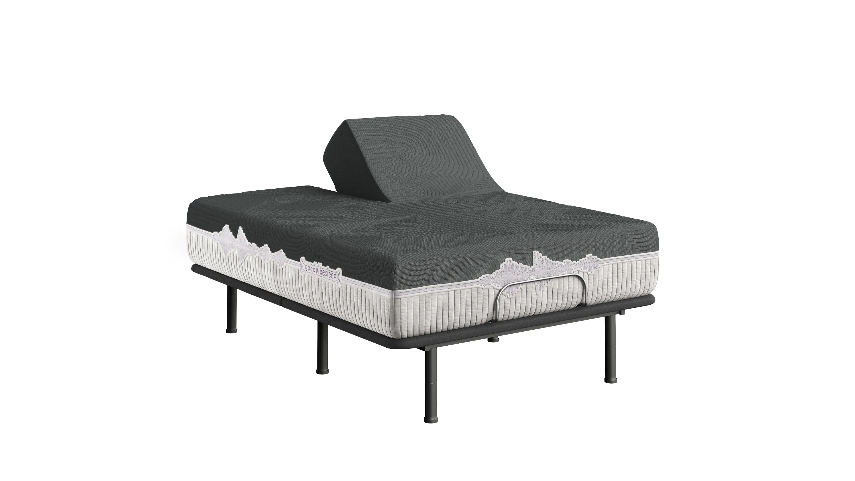 GoodVibeSleep Soothe Flex Head Mattress and Adjustable Base Comfort Ensemble, Queen Size