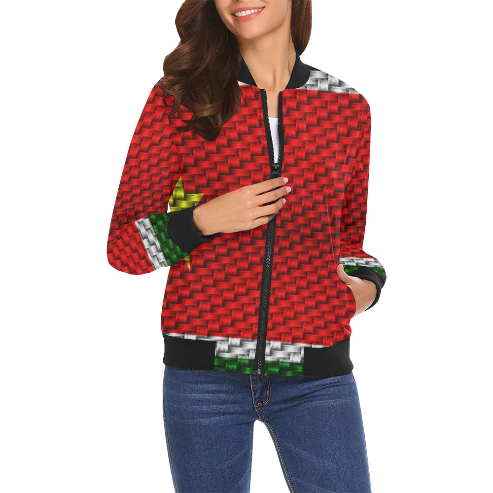 GWADA FLAG All Over Print Bomber Jacket for Women