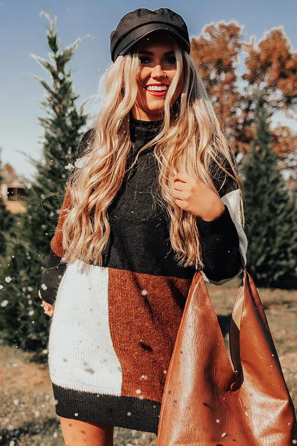 Hello, Harvard Colorblock Sweater Dress In Black