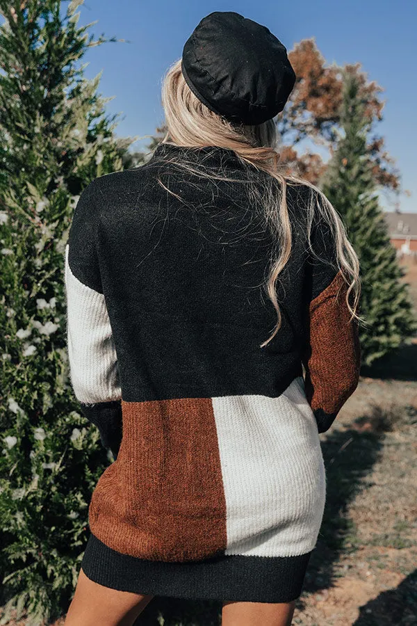 Hello, Harvard Colorblock Sweater Dress In Black