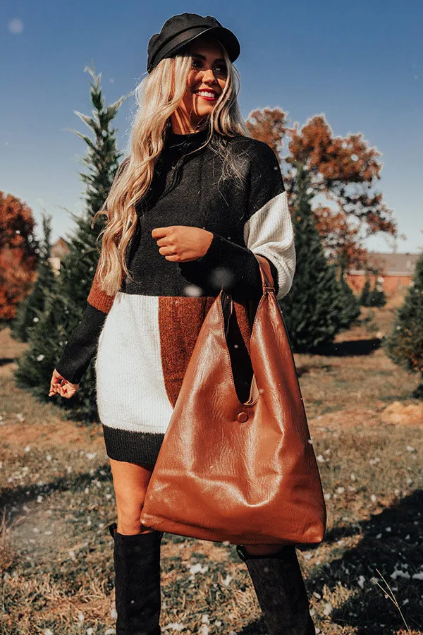 Hello, Harvard Colorblock Sweater Dress In Black
