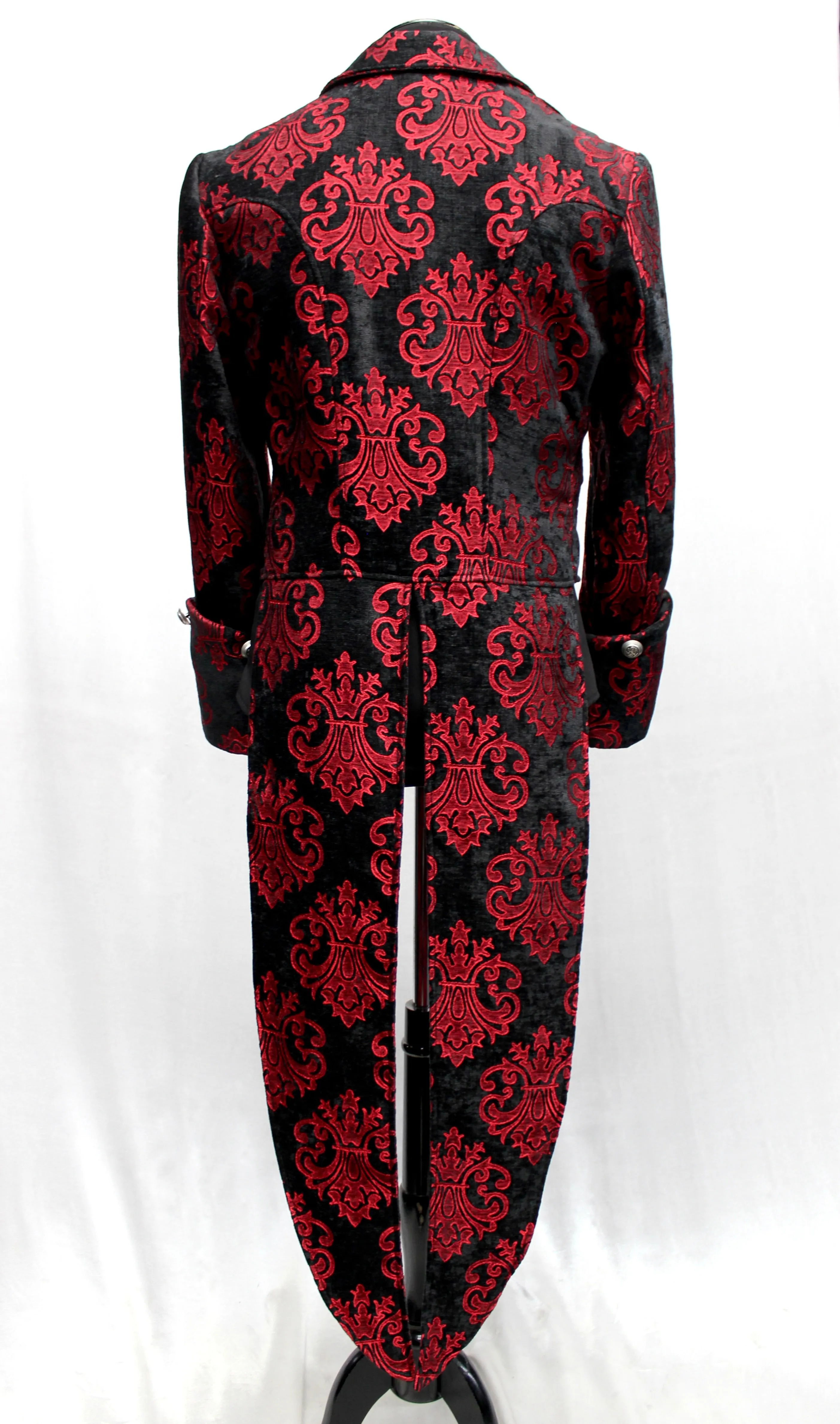 IMPERIAL TAILCOAT - RED ON BLACK VELVET BROCADE