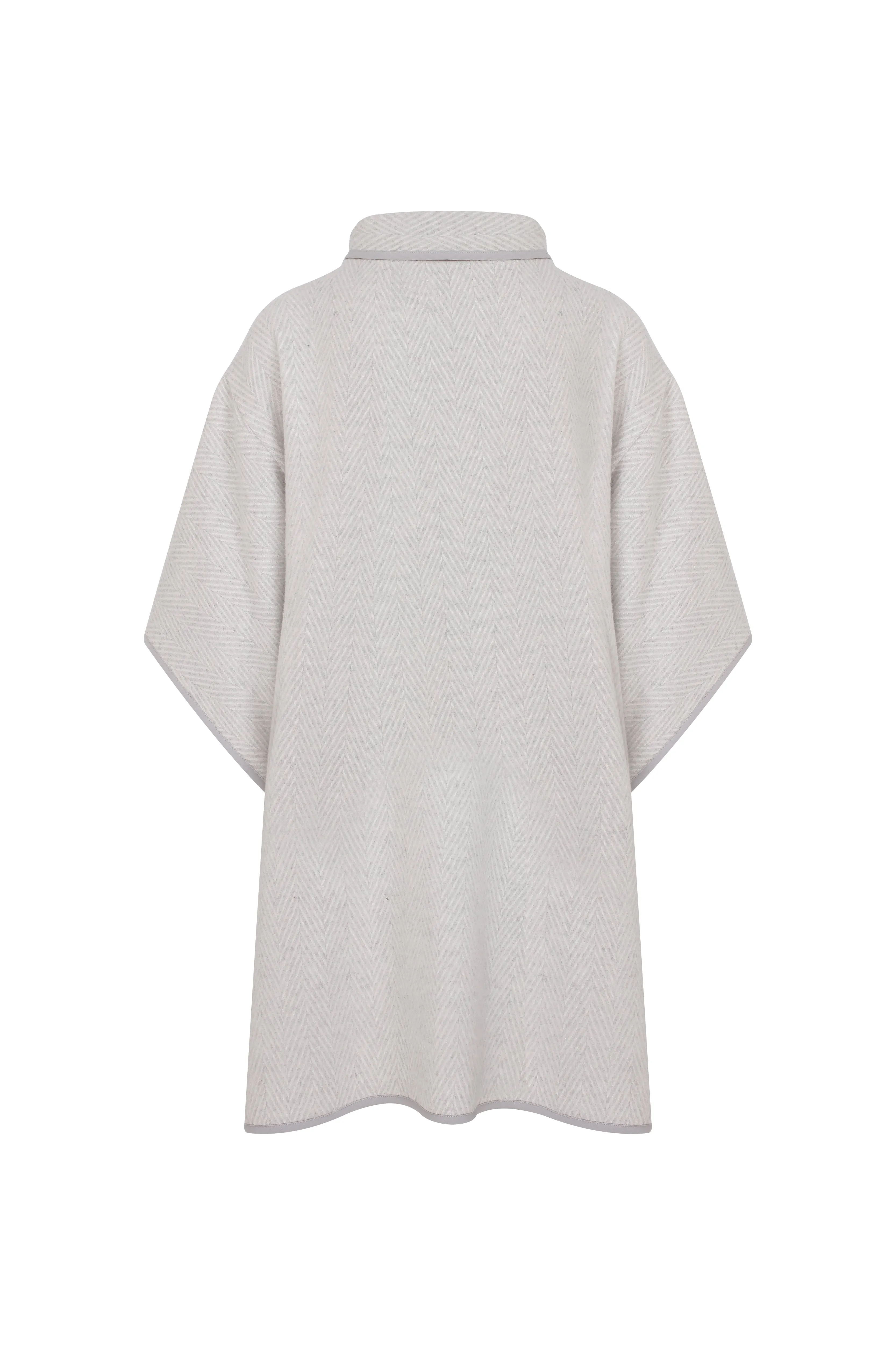 Jarine Wool Blend Poncho in Light Grey