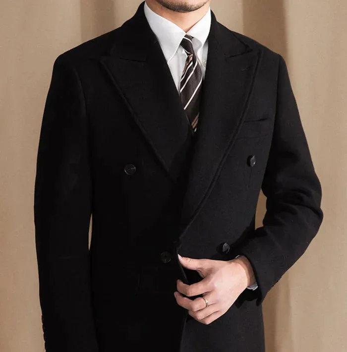Kingsman Black Double Breasted Coat by Italian Vega® (Latest Edition)