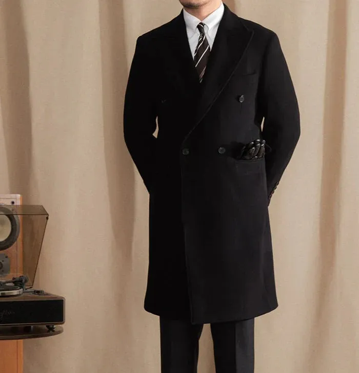 Kingsman Black Double Breasted Coat by Italian Vega® (Latest Edition)