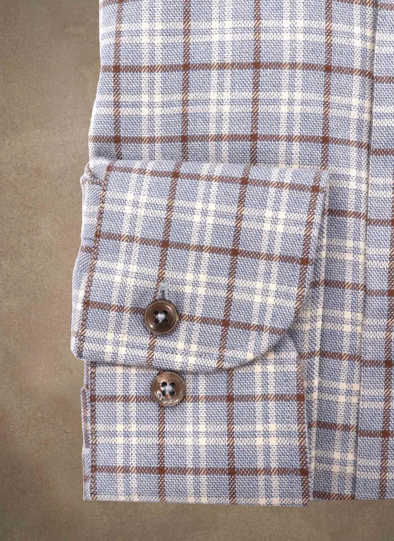 Liam Plaid Shirt in Blue and Brown