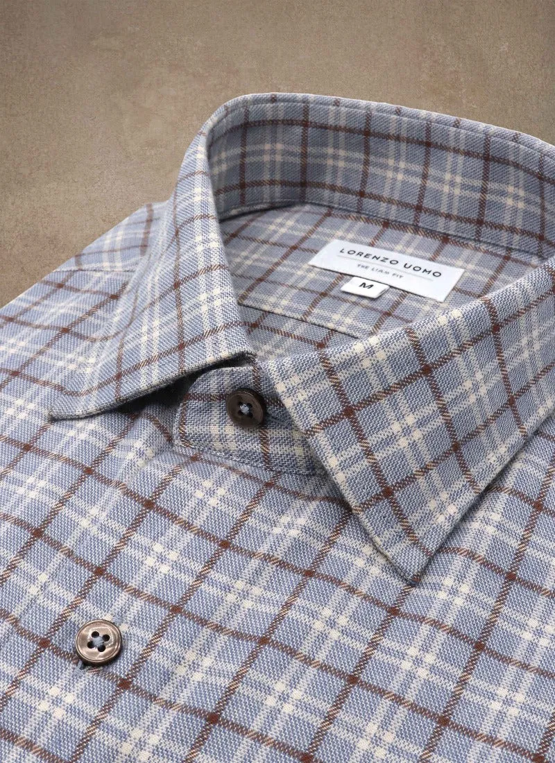 Liam Plaid Shirt in Blue and Brown