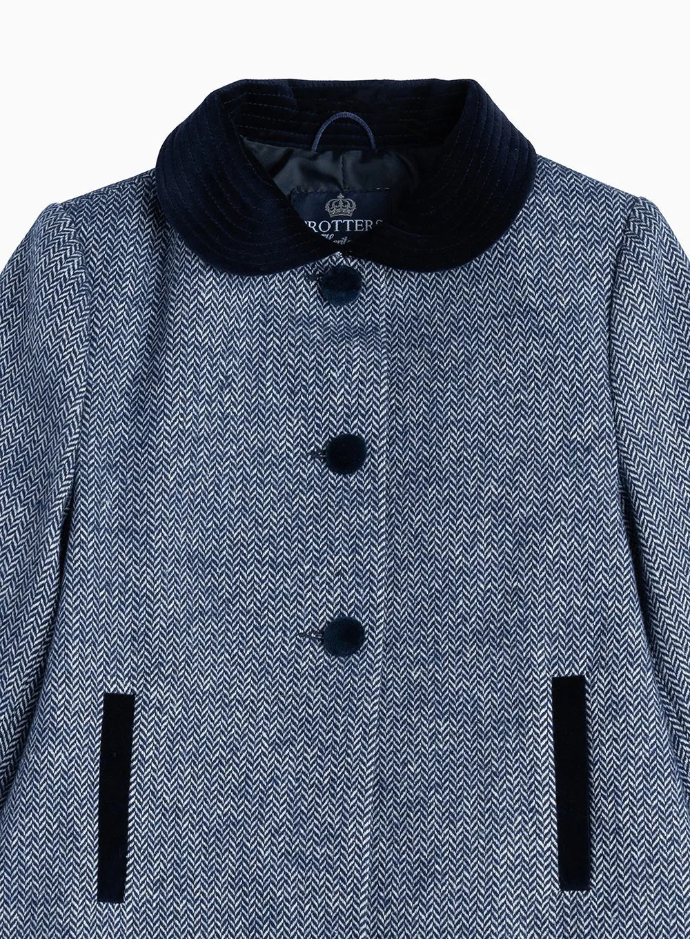 Matilda Swing Coat in Navy Herringbone