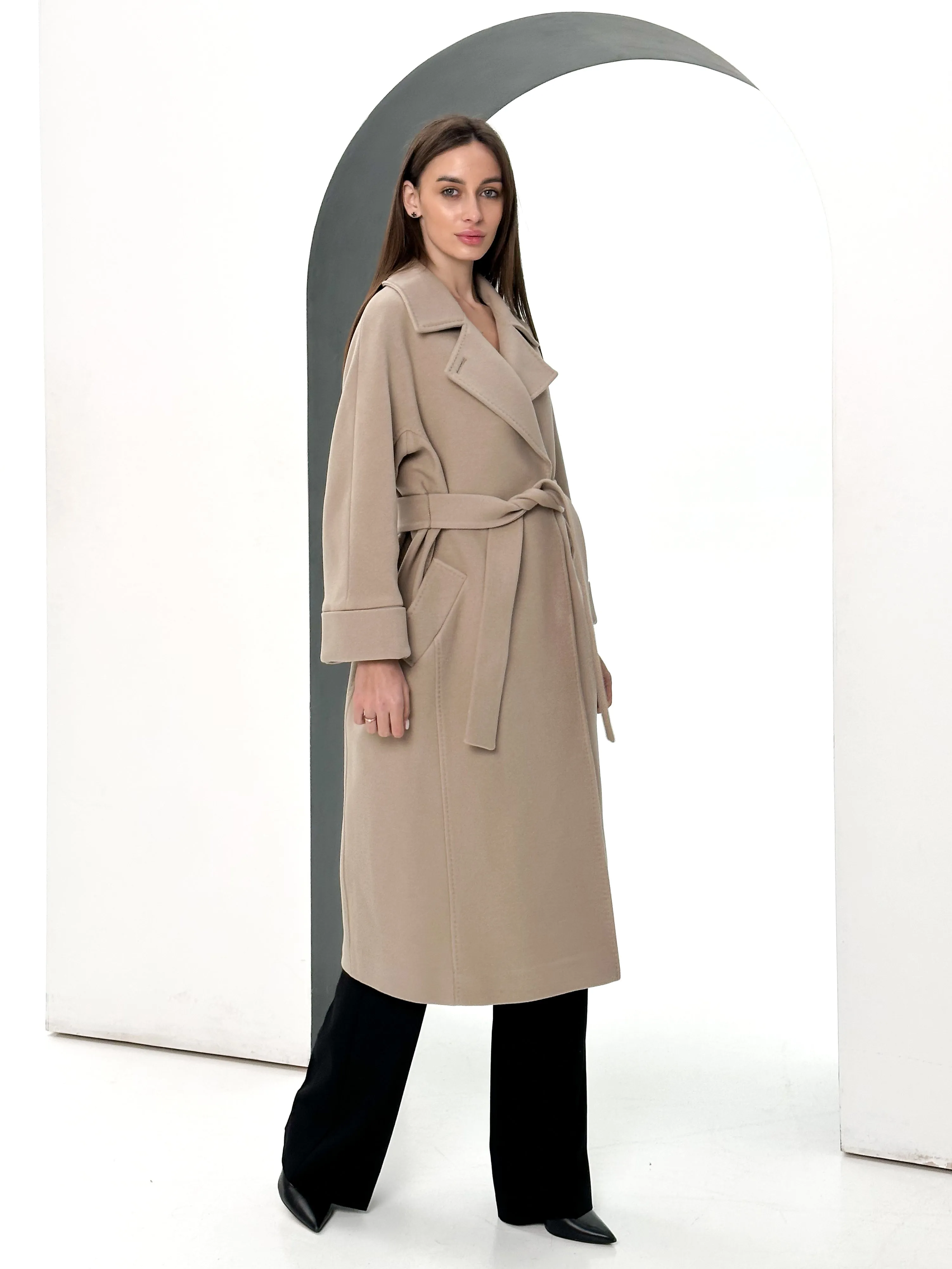 Monique Tailored Cashmere Wool Blend Coat