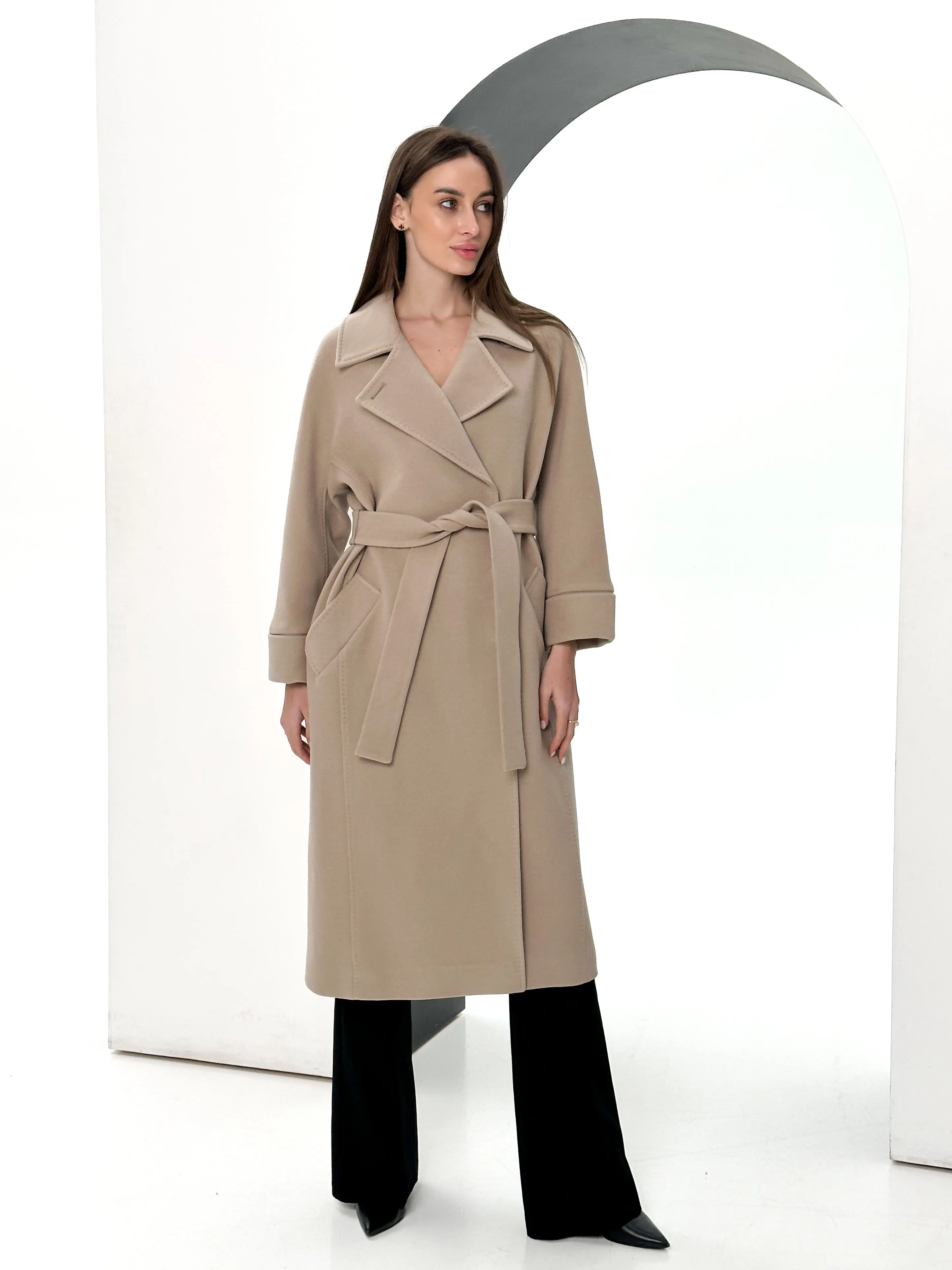 Monique Tailored Cashmere Wool Blend Coat