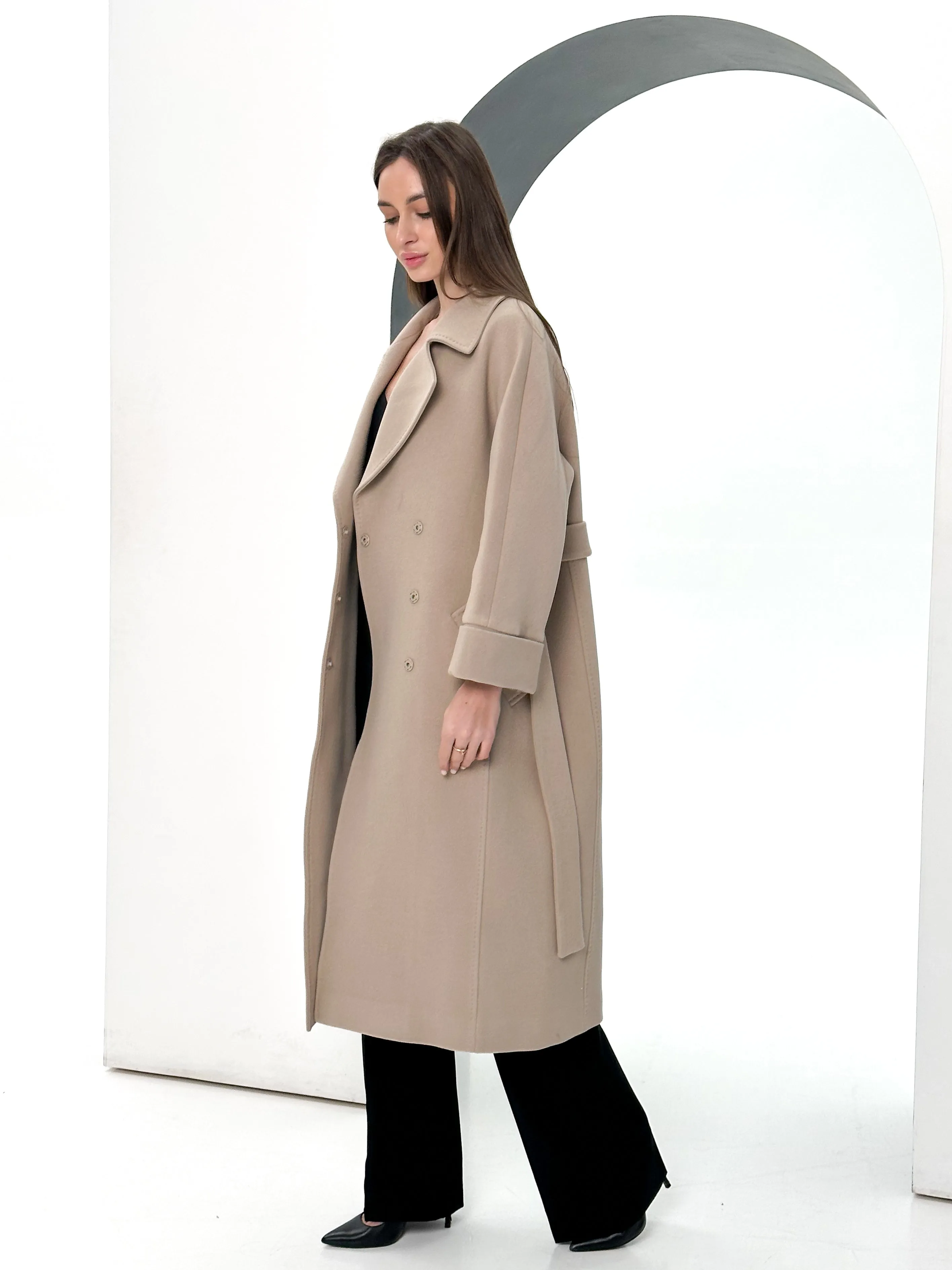 Monique Tailored Cashmere Wool Blend Coat