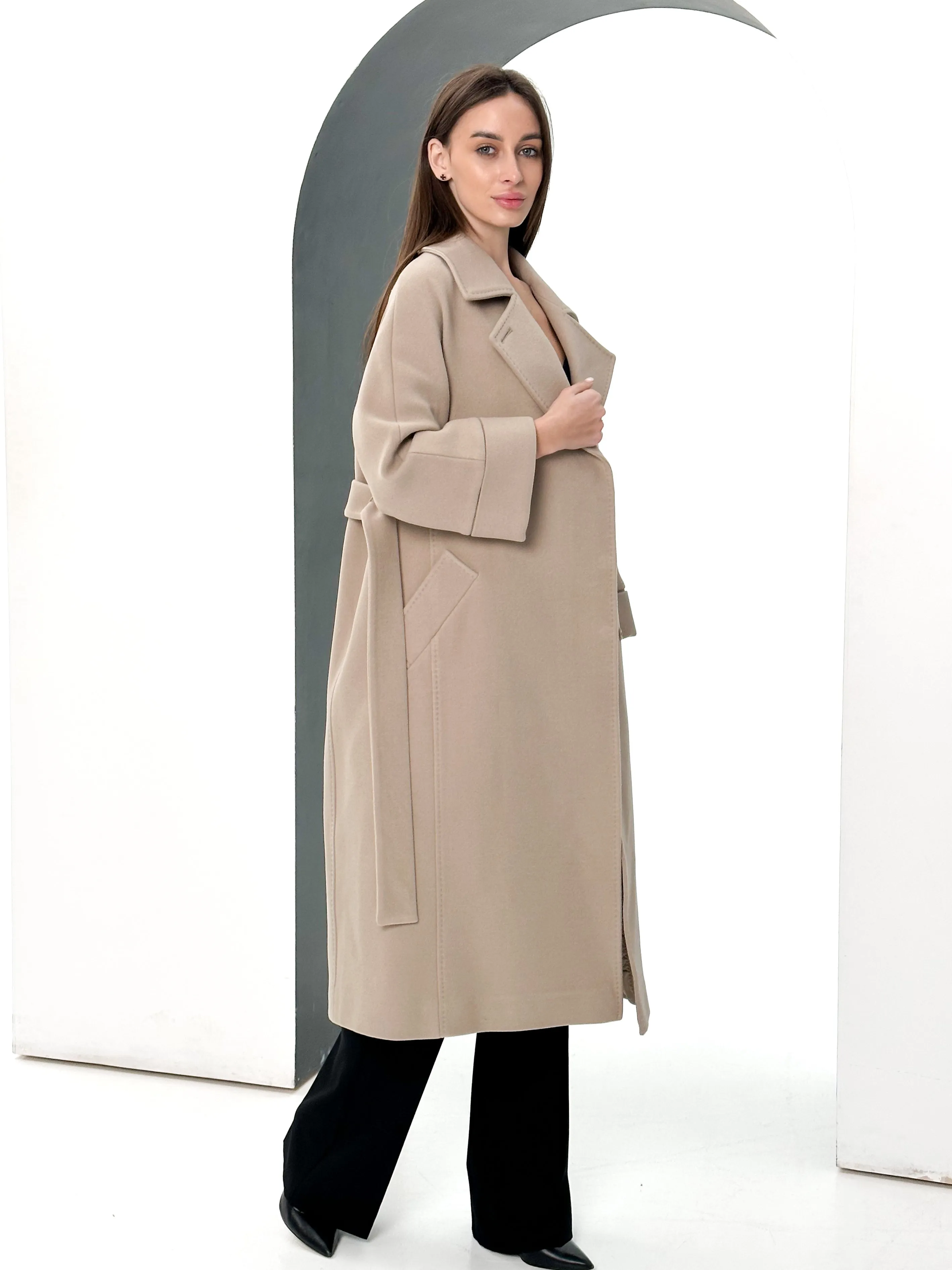 Monique Tailored Cashmere Wool Blend Coat