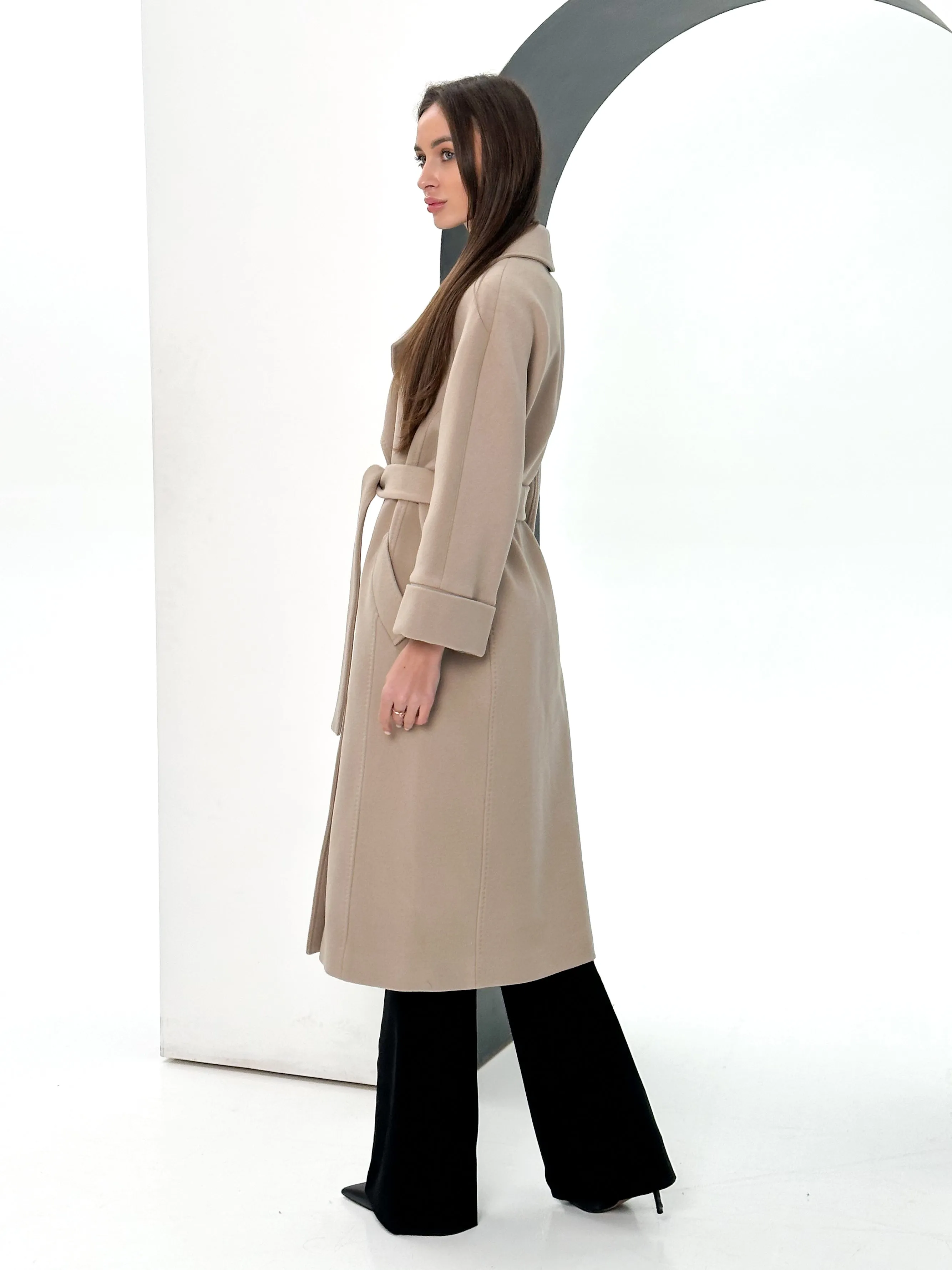 Monique Tailored Cashmere Wool Blend Coat