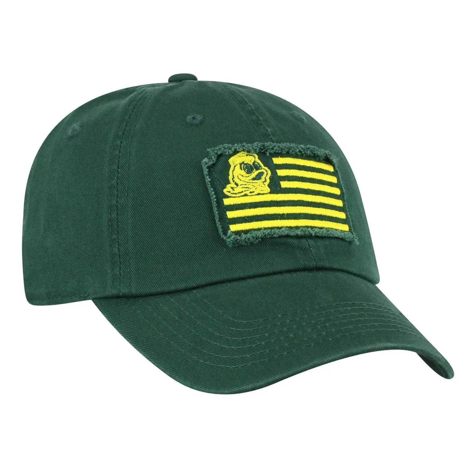 Oregon Ducks TOW Dark Green "Flag 4" Crew Adj. Relax Hat Cap