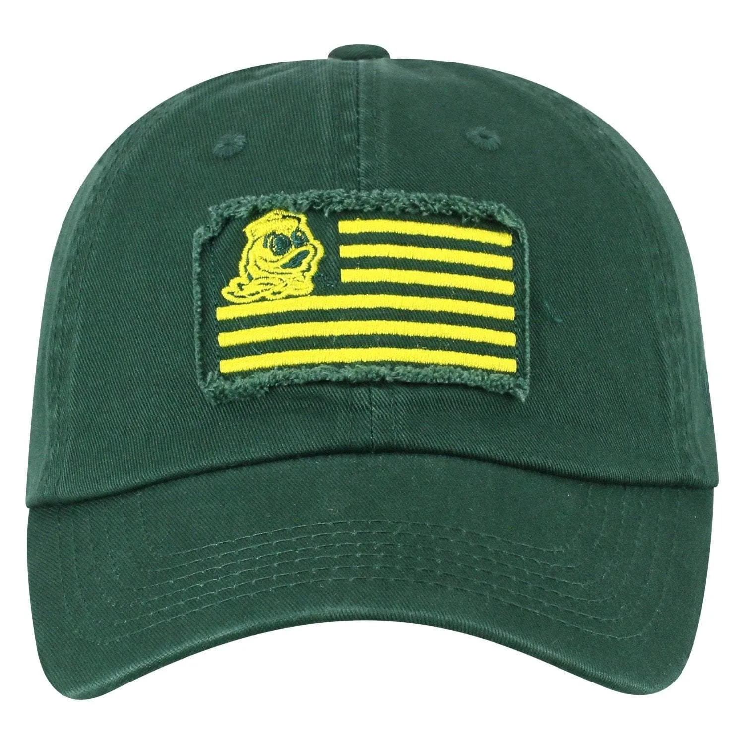 Oregon Ducks TOW Dark Green "Flag 4" Crew Adj. Relax Hat Cap