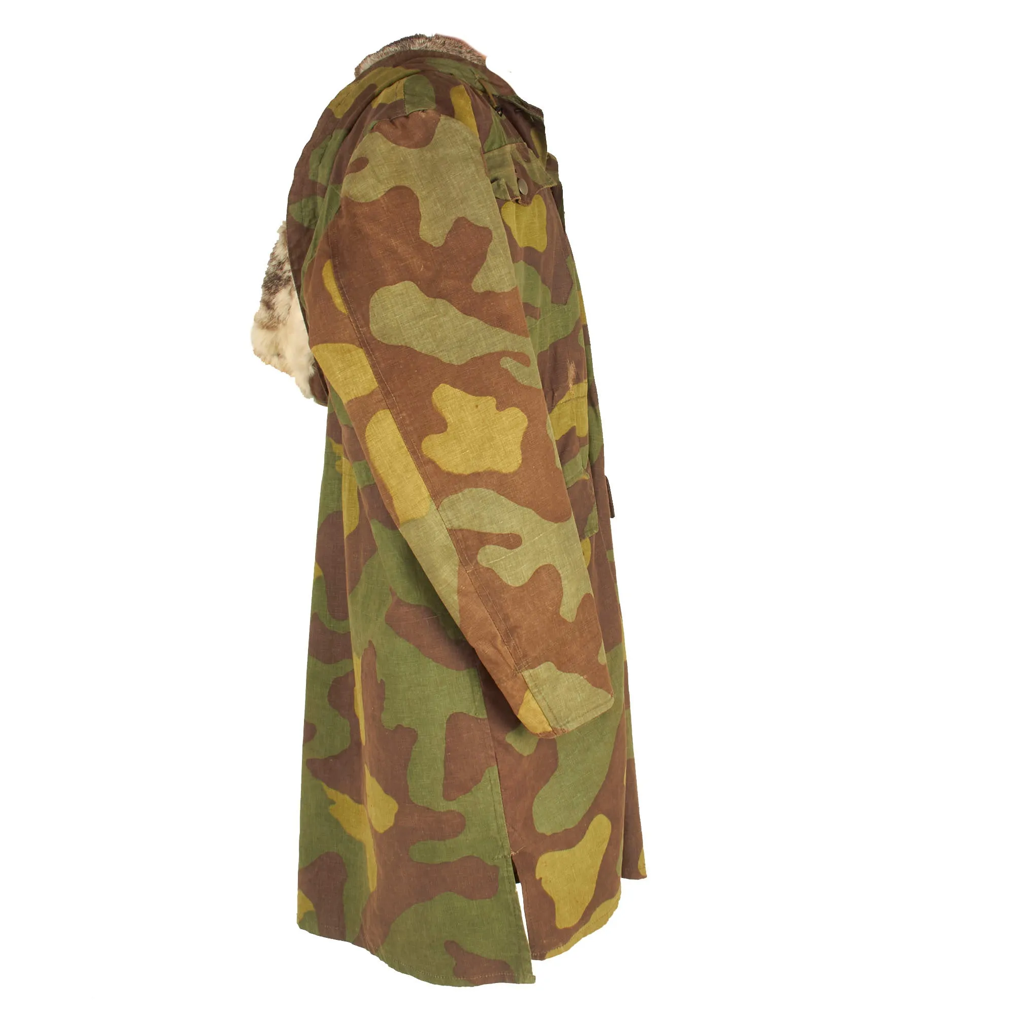 Original German WWII SS Italian Camouflage M1943 "Kharkov" Winter Uniform Parka - Rabbit Fur Lined