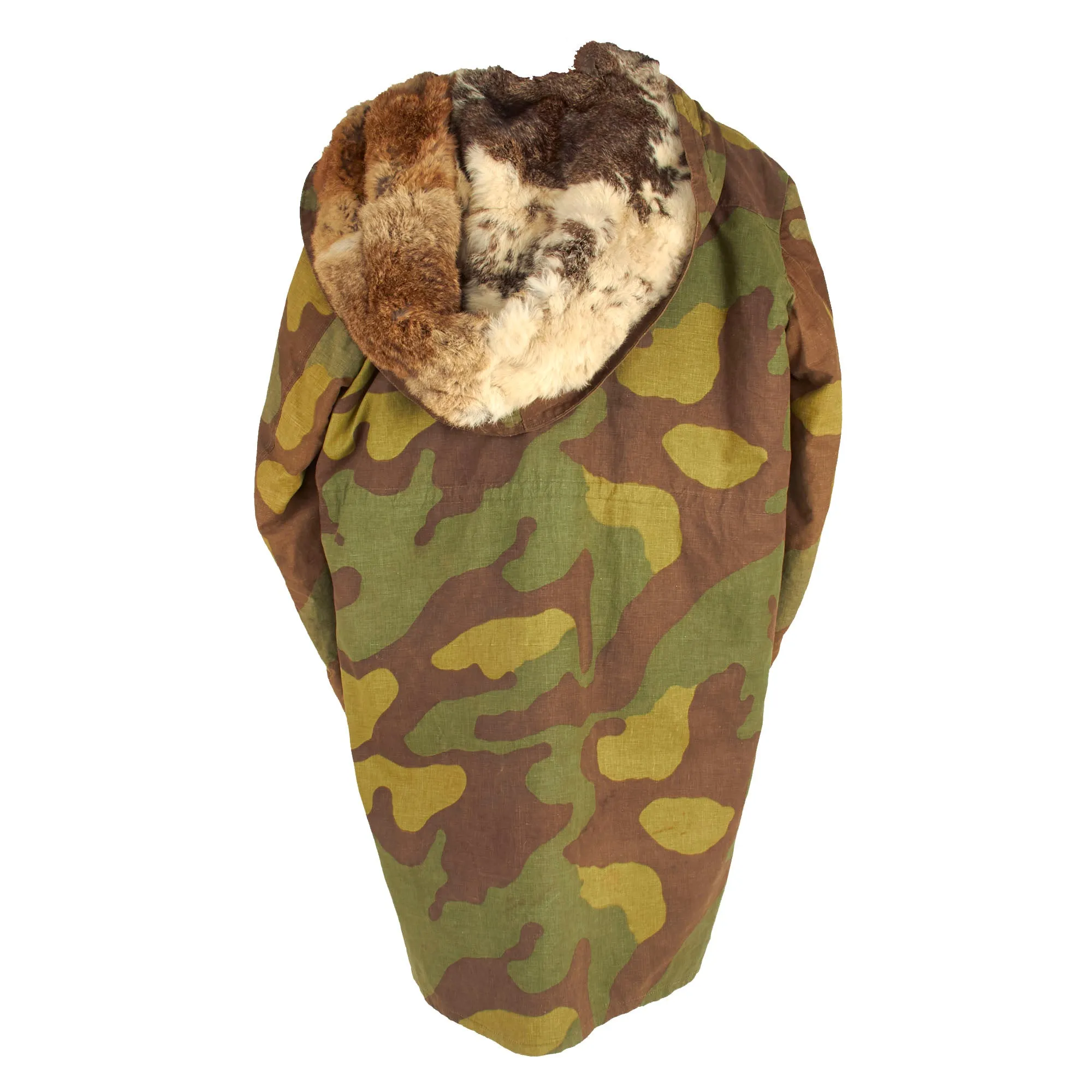 Original German WWII SS Italian Camouflage M1943 "Kharkov" Winter Uniform Parka - Rabbit Fur Lined