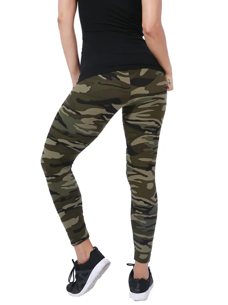 Patterned Print Vintage Elastic Leggins - Square