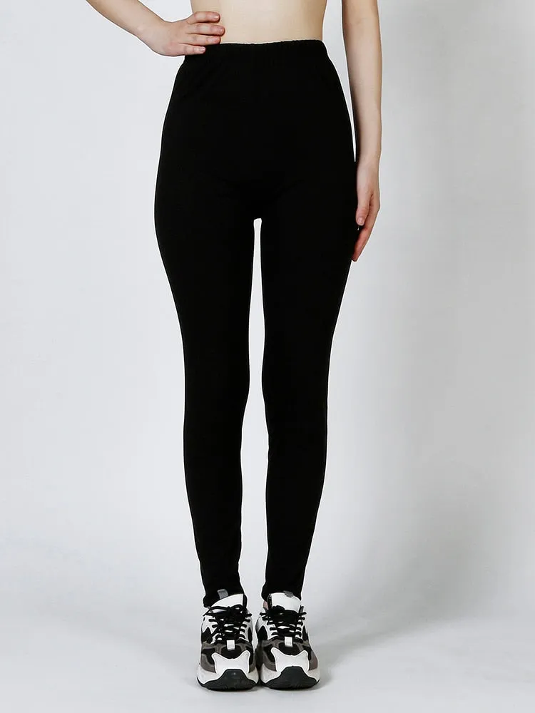 Patterned Print Vintage Elastic Leggins - Vintage