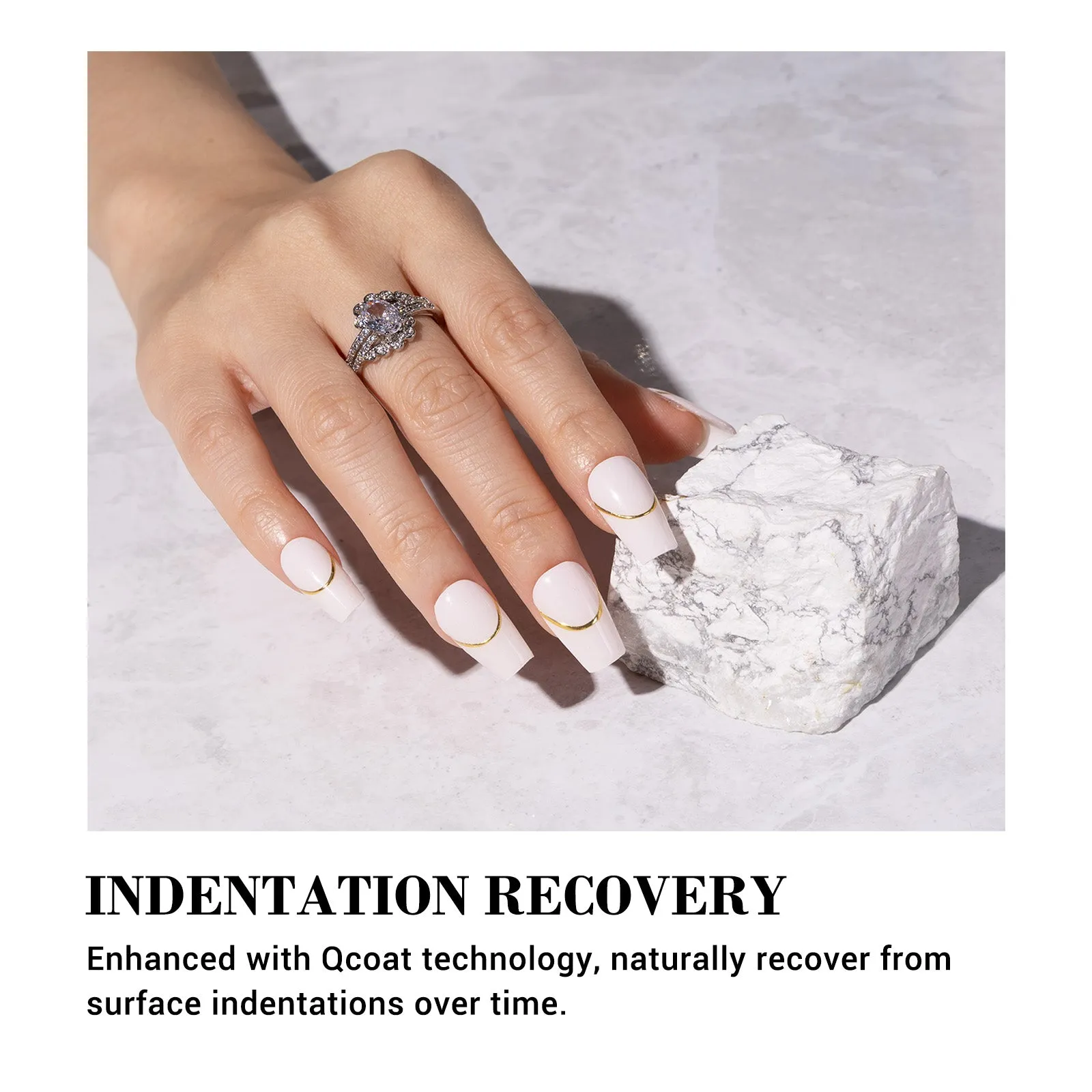 Qcoat Fully Cured Gel Nail Strips - Pink French Tips(US ONLY)