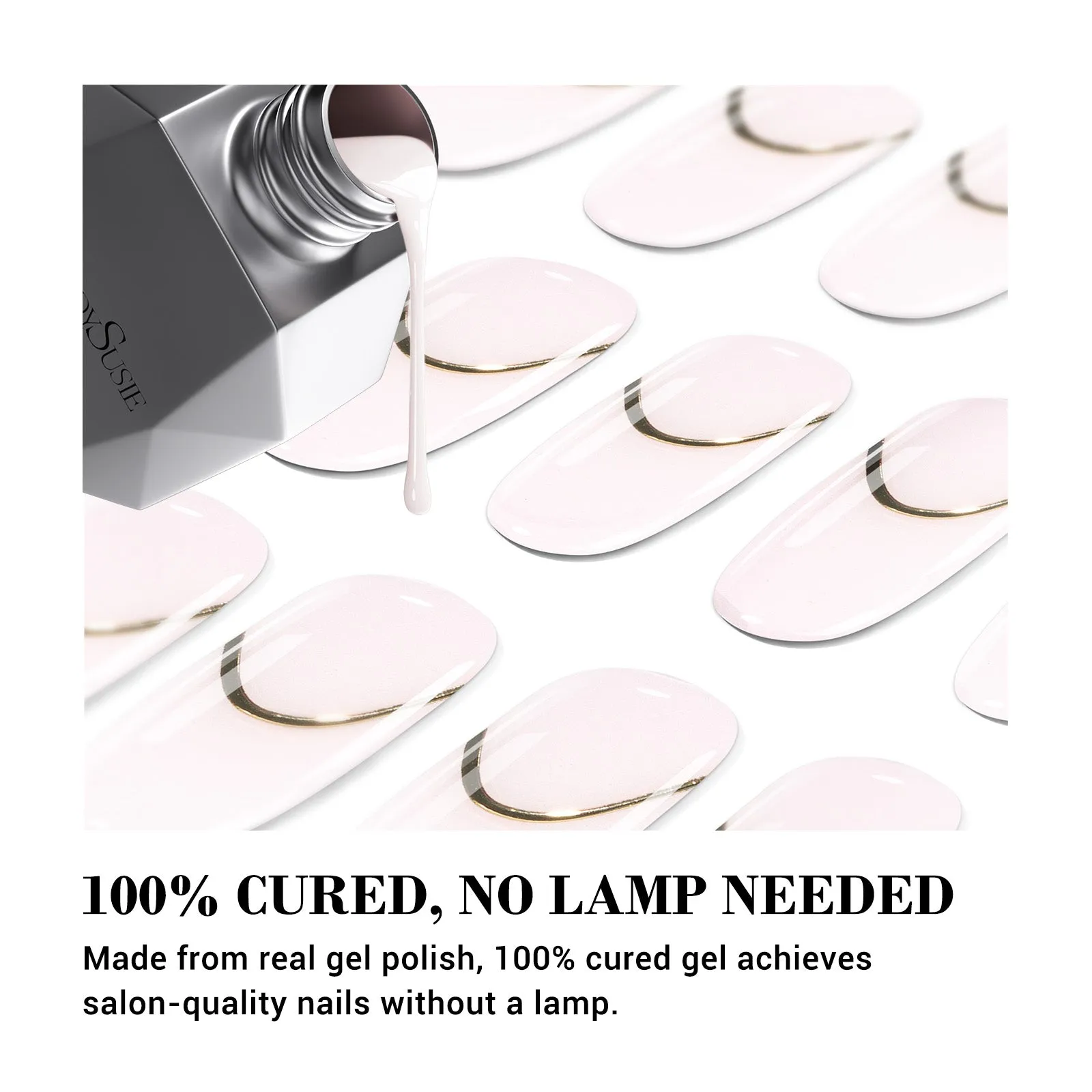 Qcoat Fully Cured Gel Nail Strips - Pink French Tips(US ONLY)
