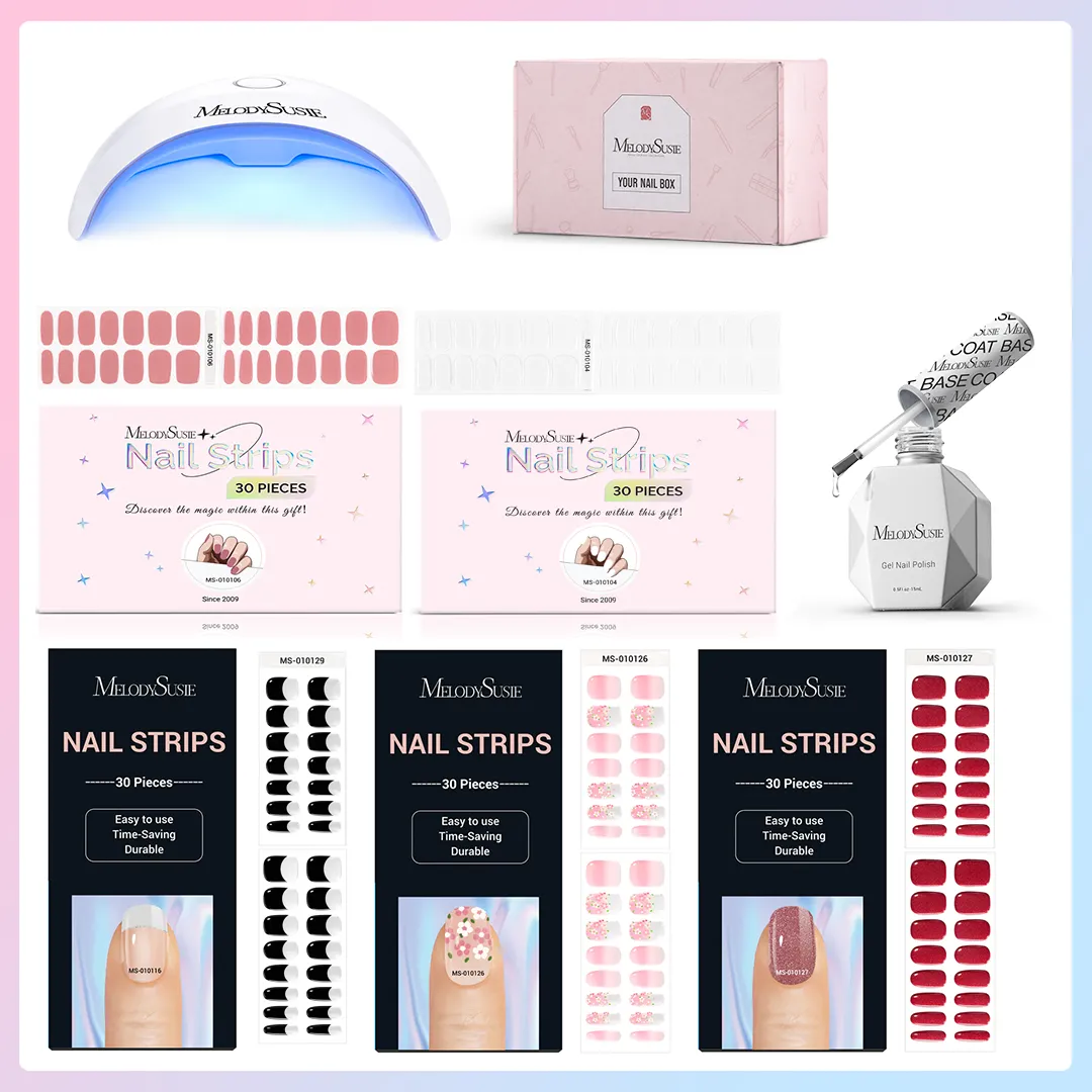 Semi Cured Gel Nail Strips Gift Box