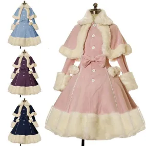 Snow Puff    Warm Sweater Dress Kawaii Academia Y2K Cottagecore Coquette Fairycore Dollette Princesscore