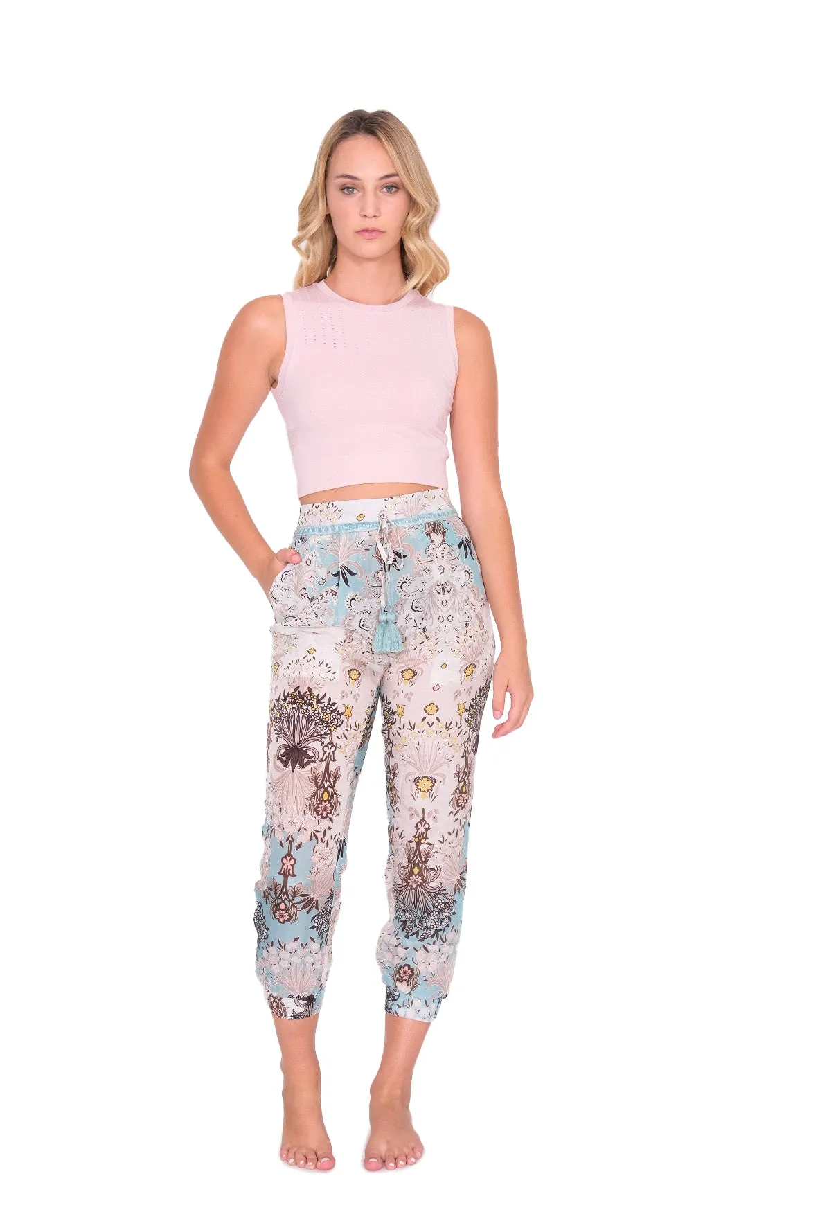 Taj Silky Patterned Jogger Pant