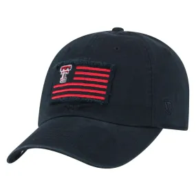 Texas Tech Red Raiders TOW Black "Flag 4" Crew Adj. Relax Hat Cap
