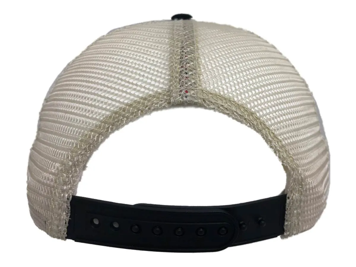 The Misfits Fiend Club Retro Brand Black Tan Mesh Tattered Worn Snapback Hat Cap