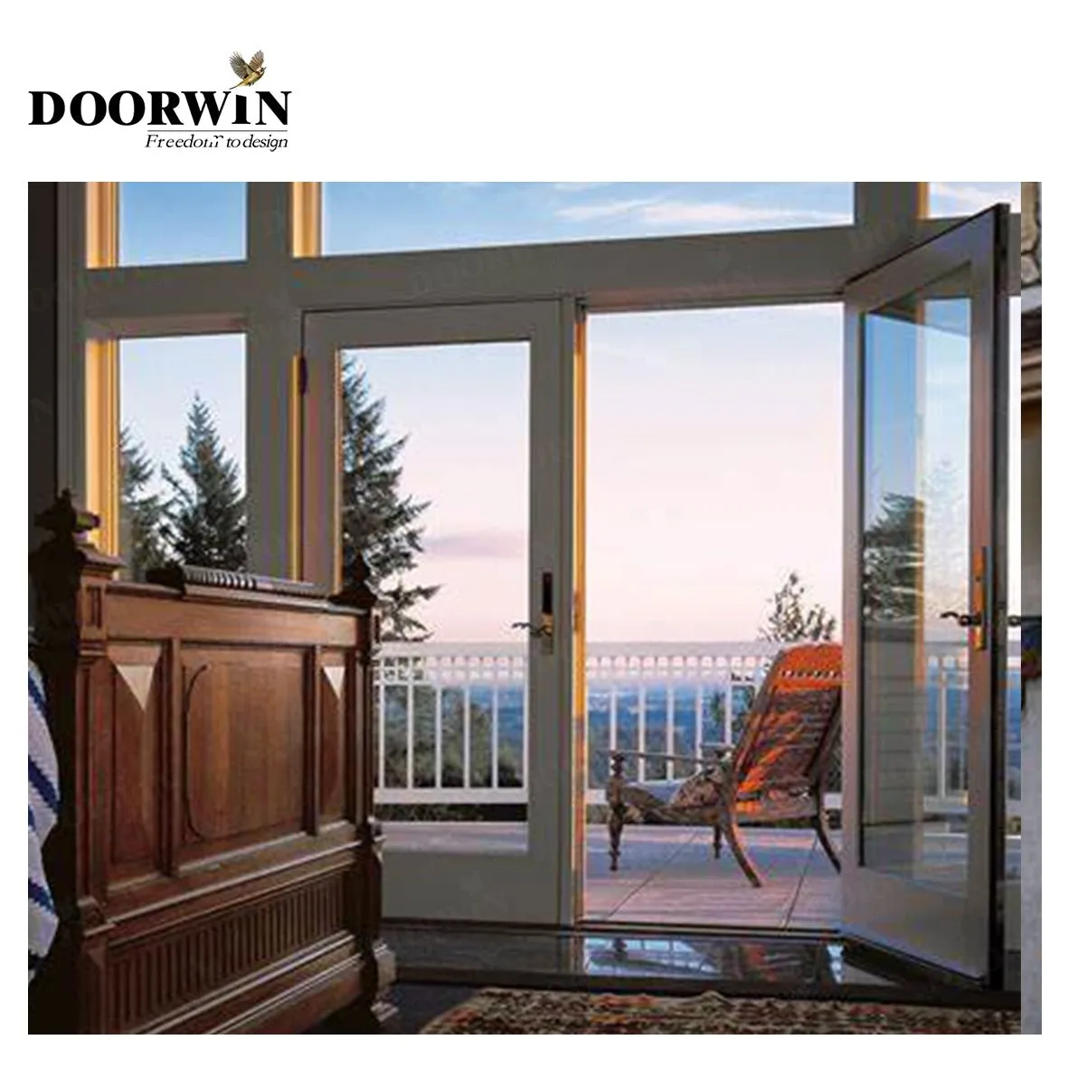 USA	Huntington Beach New Arrival Casement doors and windows with double glass thermal profile door hollowby Doorwin