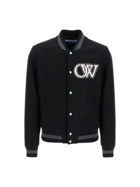 Varsity Embroidered Wool Bomber Jacket
