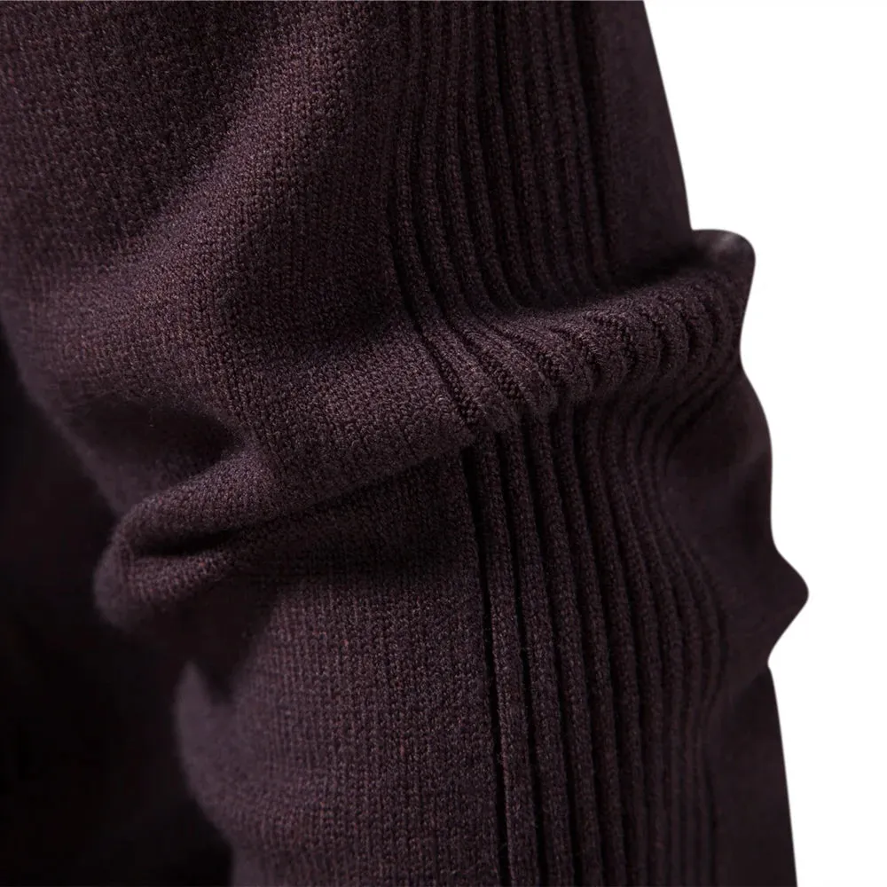 Winter Men Turtleneck Sweater Casual Solid Color Warm Pullover High Quality Slim High Neck Long Sleeve Sweater Men