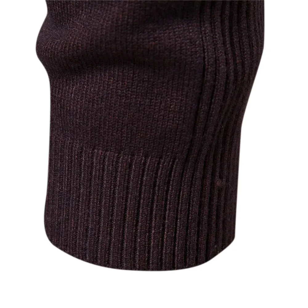 Winter Men Turtleneck Sweater Casual Solid Color Warm Pullover High Quality Slim High Neck Long Sleeve Sweater Men