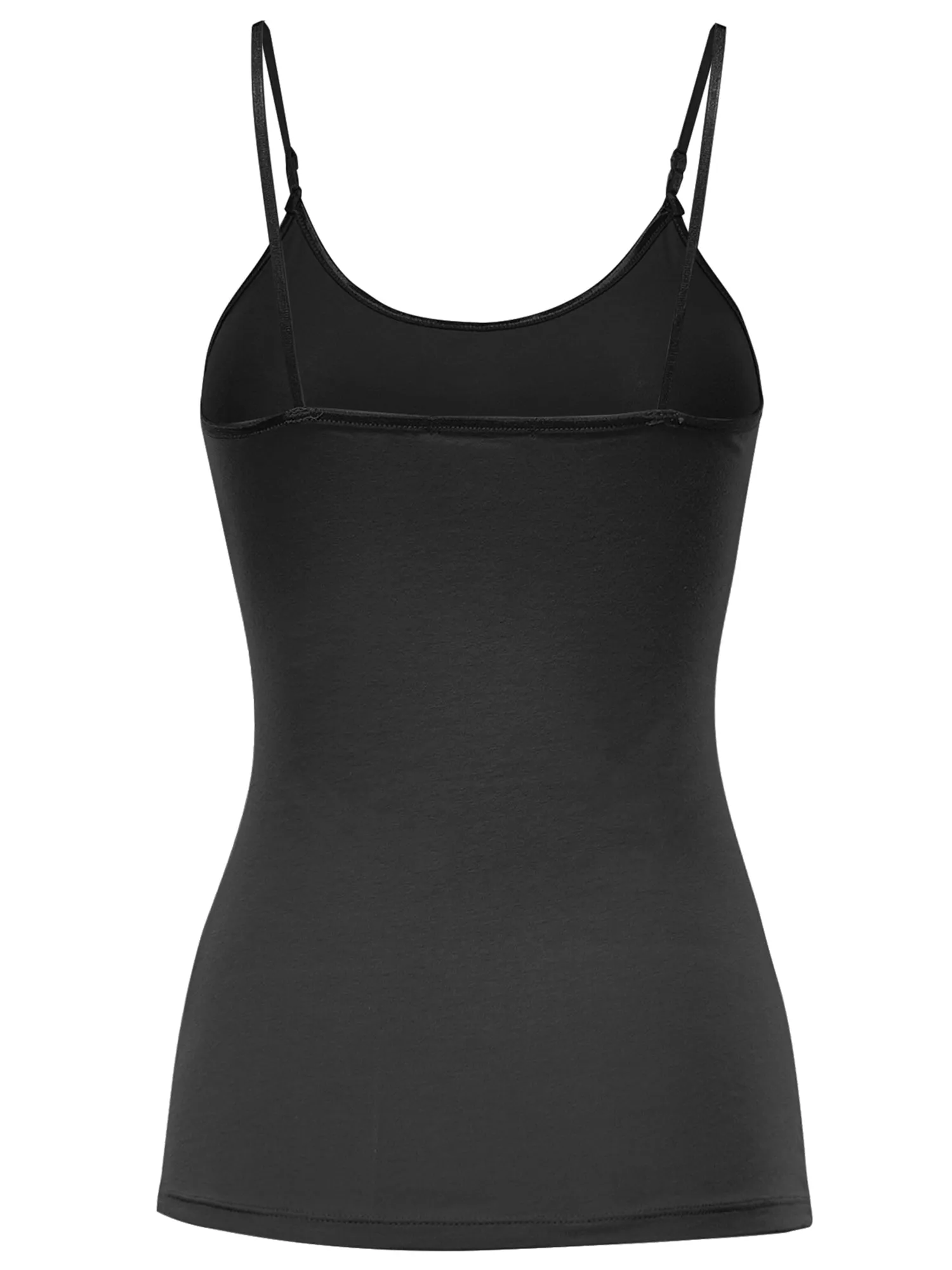 Women's Basic Solid Camisole Adjustable Spaghetti Strap Top (FWT1008)