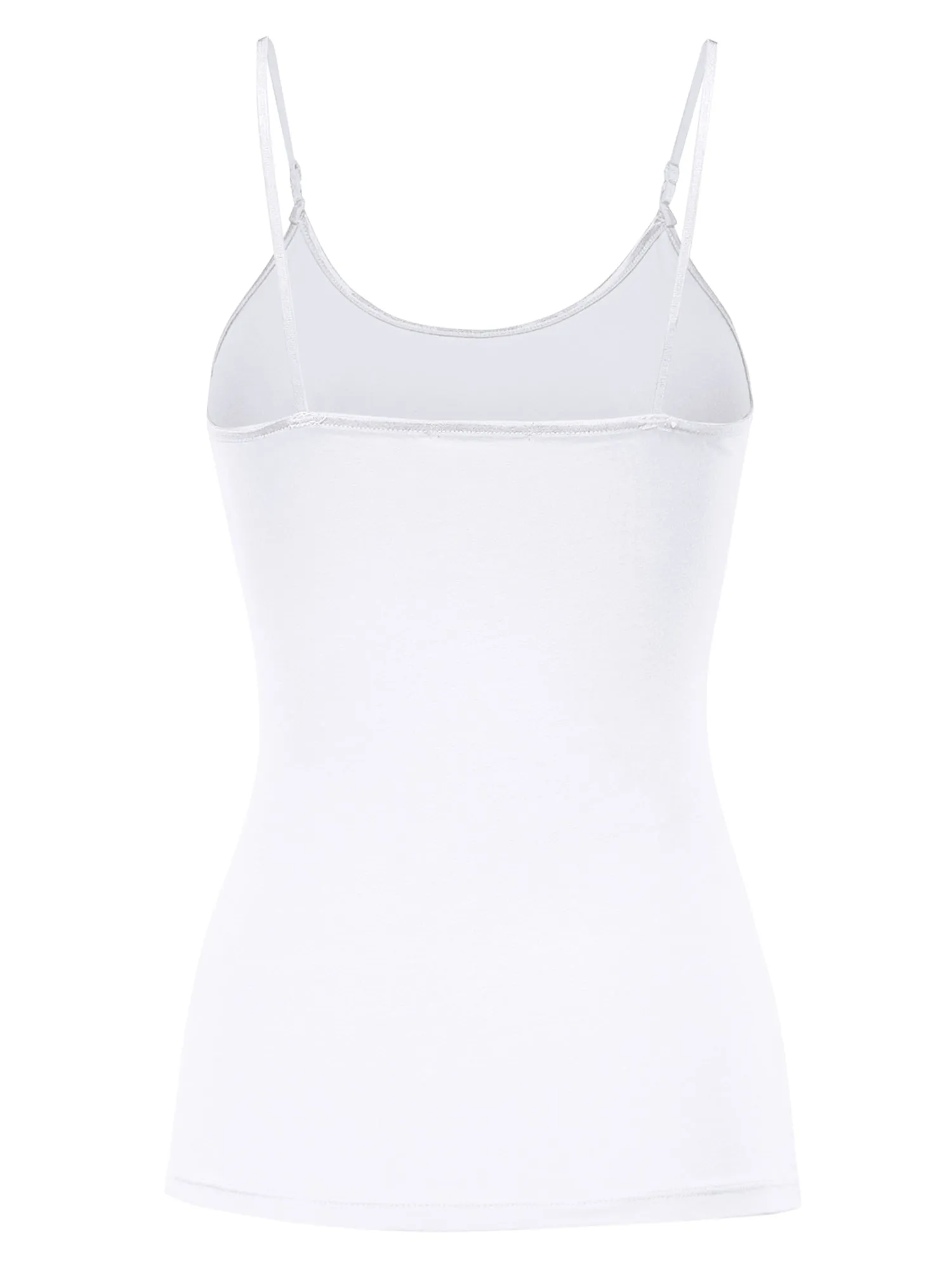 Women's Basic Solid Camisole Adjustable Spaghetti Strap Top (FWT1008)