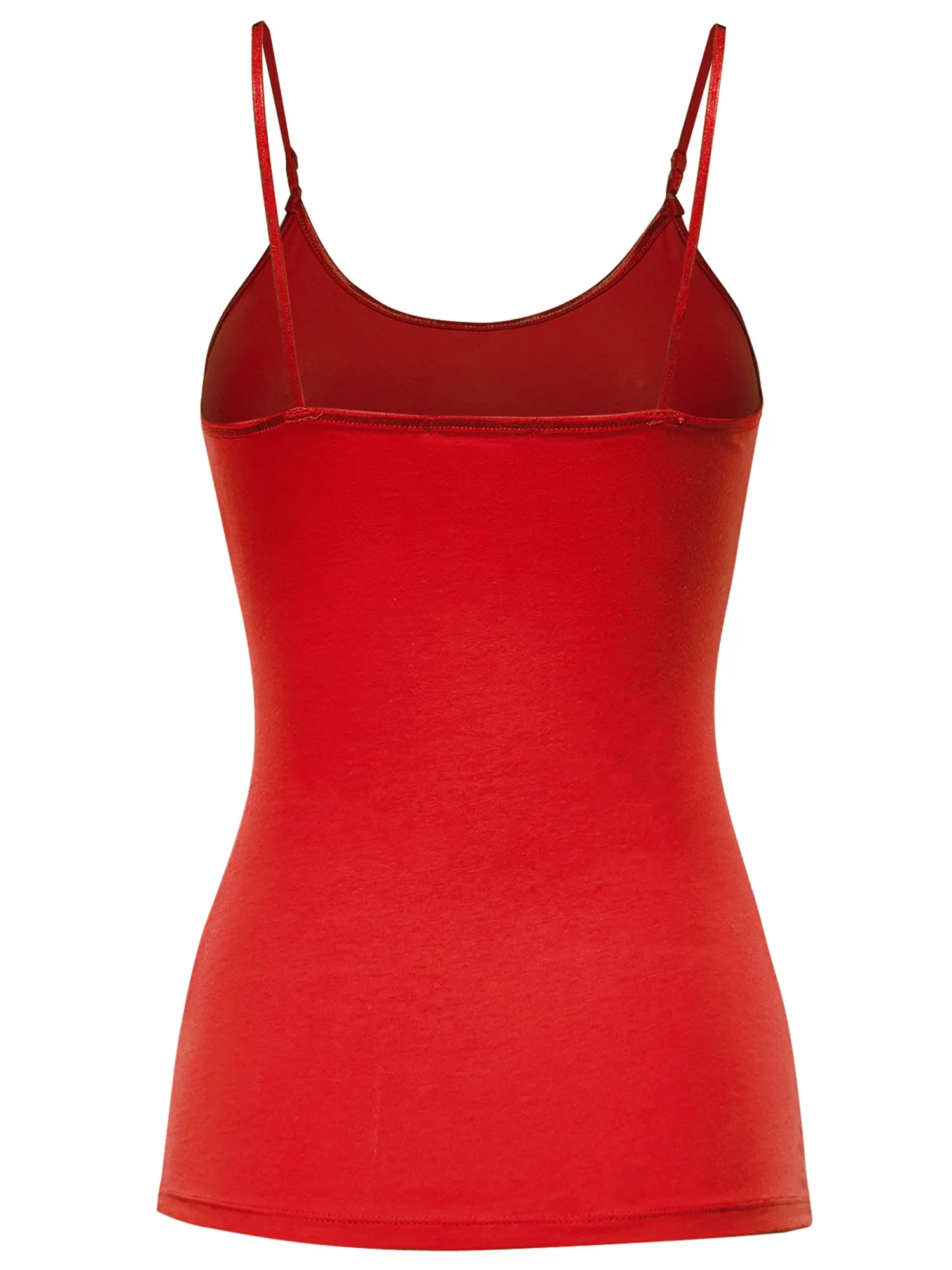 Women's Basic Solid Camisole Adjustable Spaghetti Strap Top (FWT1008)