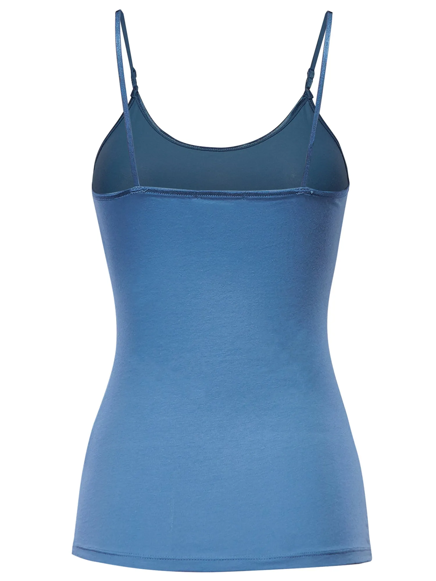 Women's Basic Solid Camisole Adjustable Spaghetti Strap Top (FWT1008)